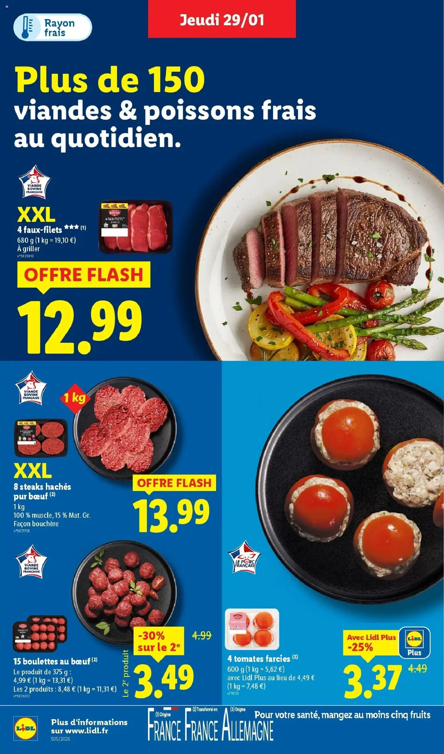 Catalogue LIDL du 28/01/2026 | Promo prospectus en ligne | Page: 4 | Produits: Viande, Porc, Tomates, Viande bovine