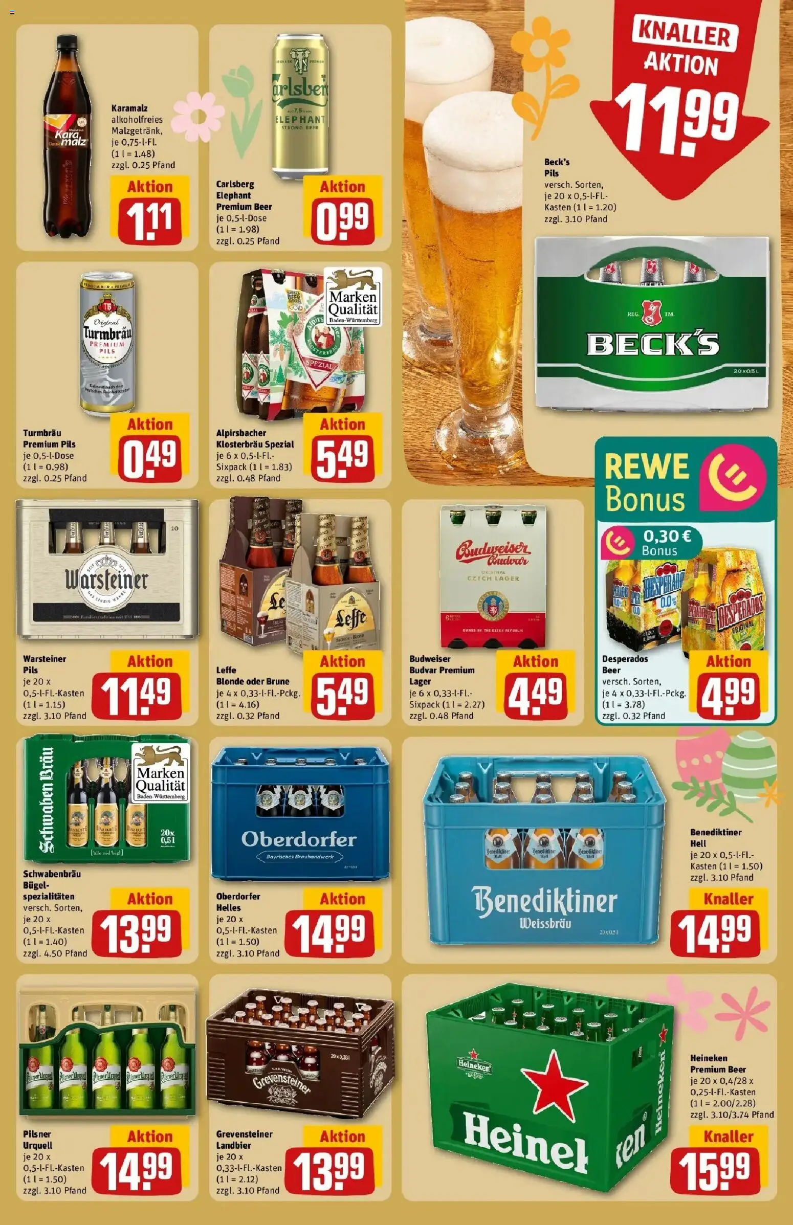 Rewe Prospekt Mannheim	 – gültig ab 15.03.2026 | Seite: 23 | Produkte: Carlsberg, Benediktiner hell, Heineken, Warsteiner