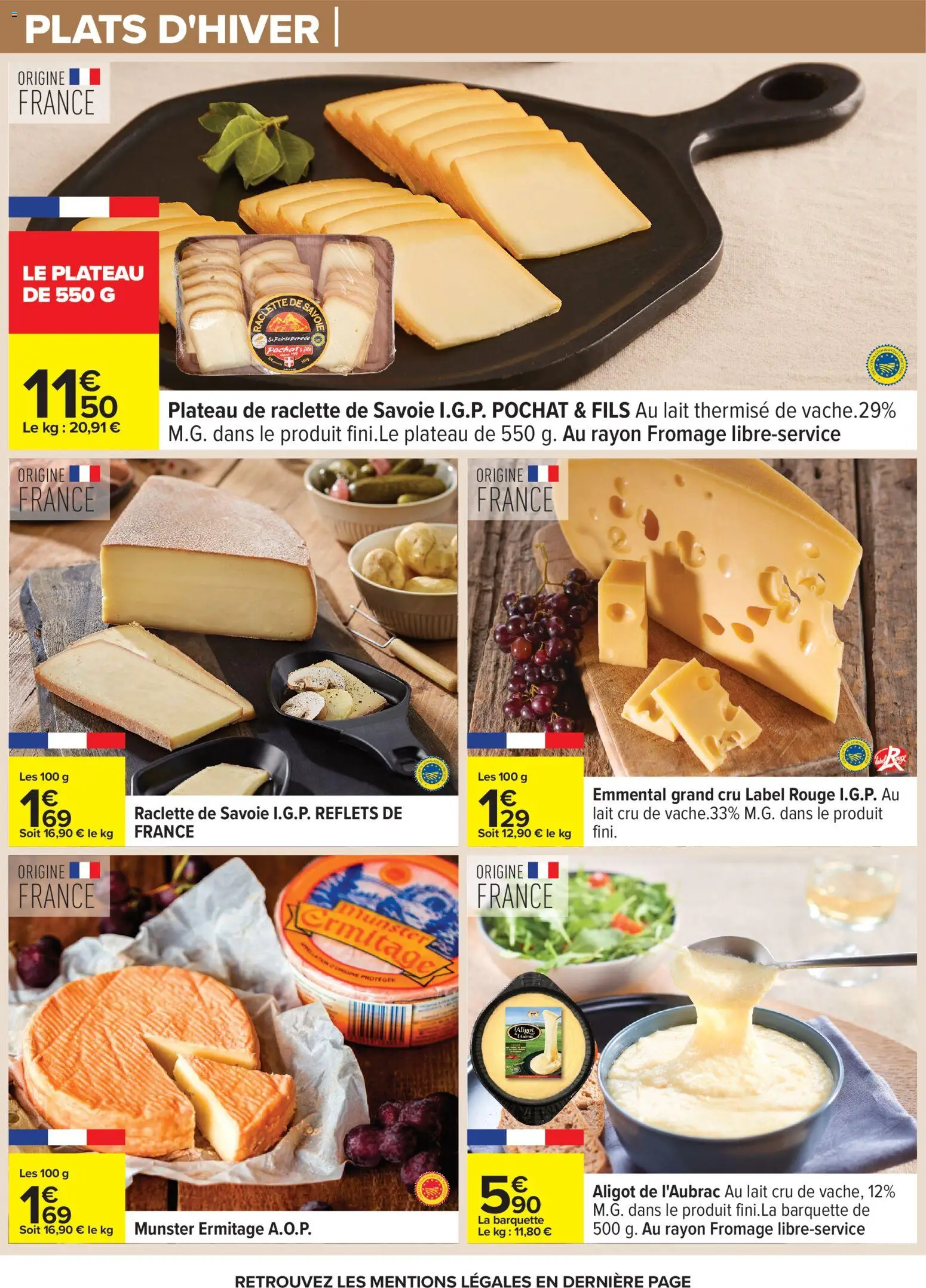 {H1} | Page: 12 | Produits: Aligot, Emmental, Raclette, Lait