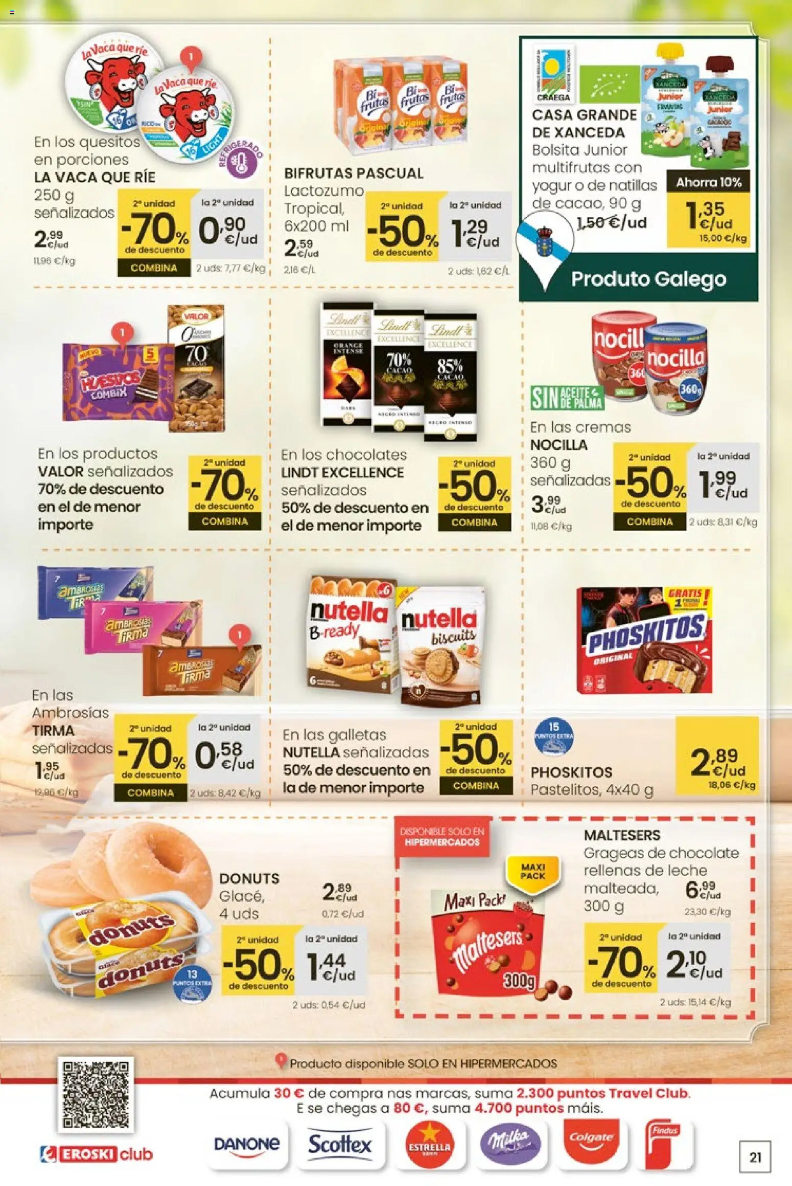 Eroski - Quieres ahorrar conmigo │ válido desde el 26.03.2026 | Página: 21 | Productos: Leche, Yogur, Galletas, Donuts