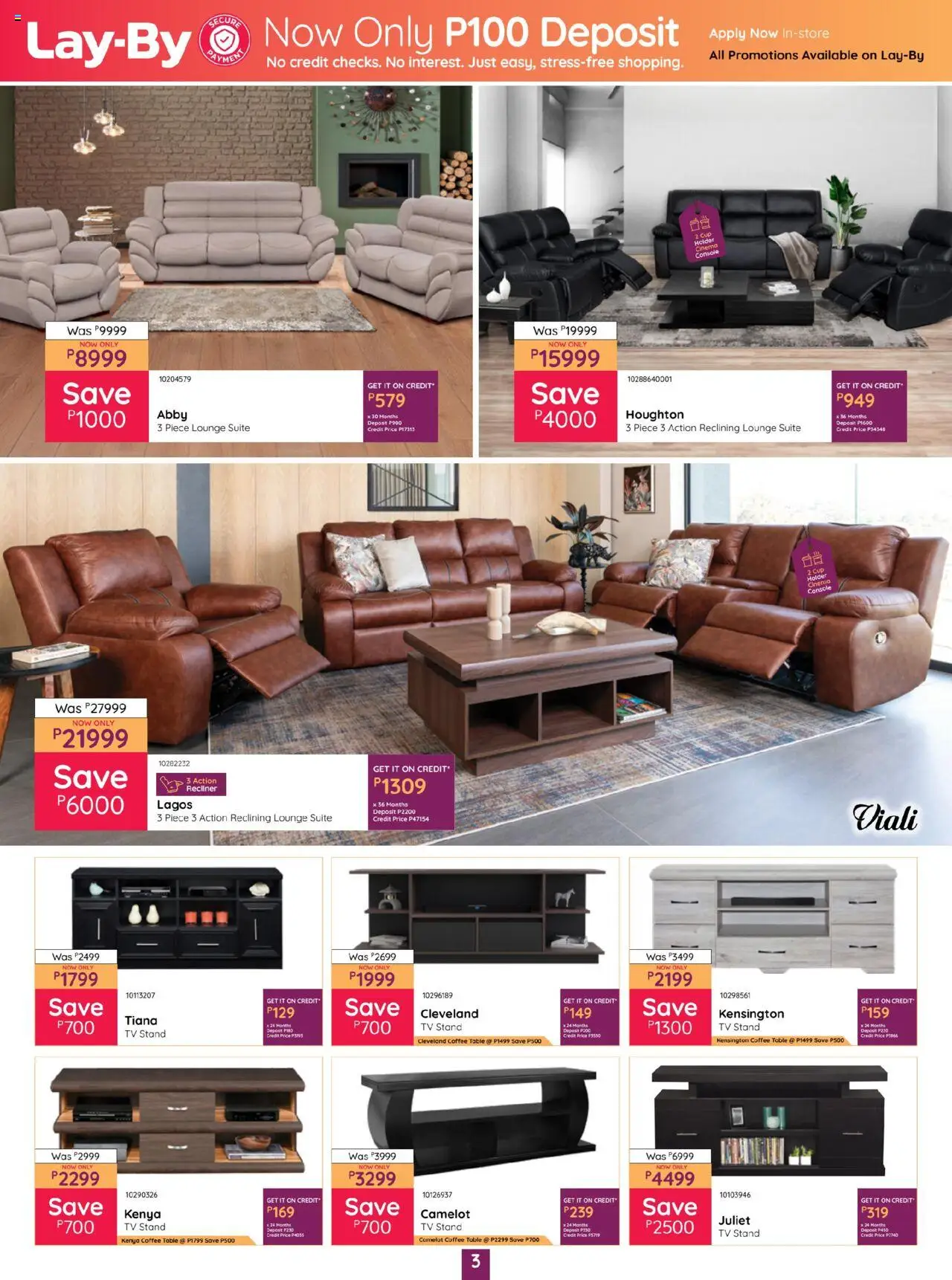 Bradlows Botswana Catalogue │ valid from 21.08.2025 | Page: 3 | Products: TV, Table, Lounge suite, Coffee
