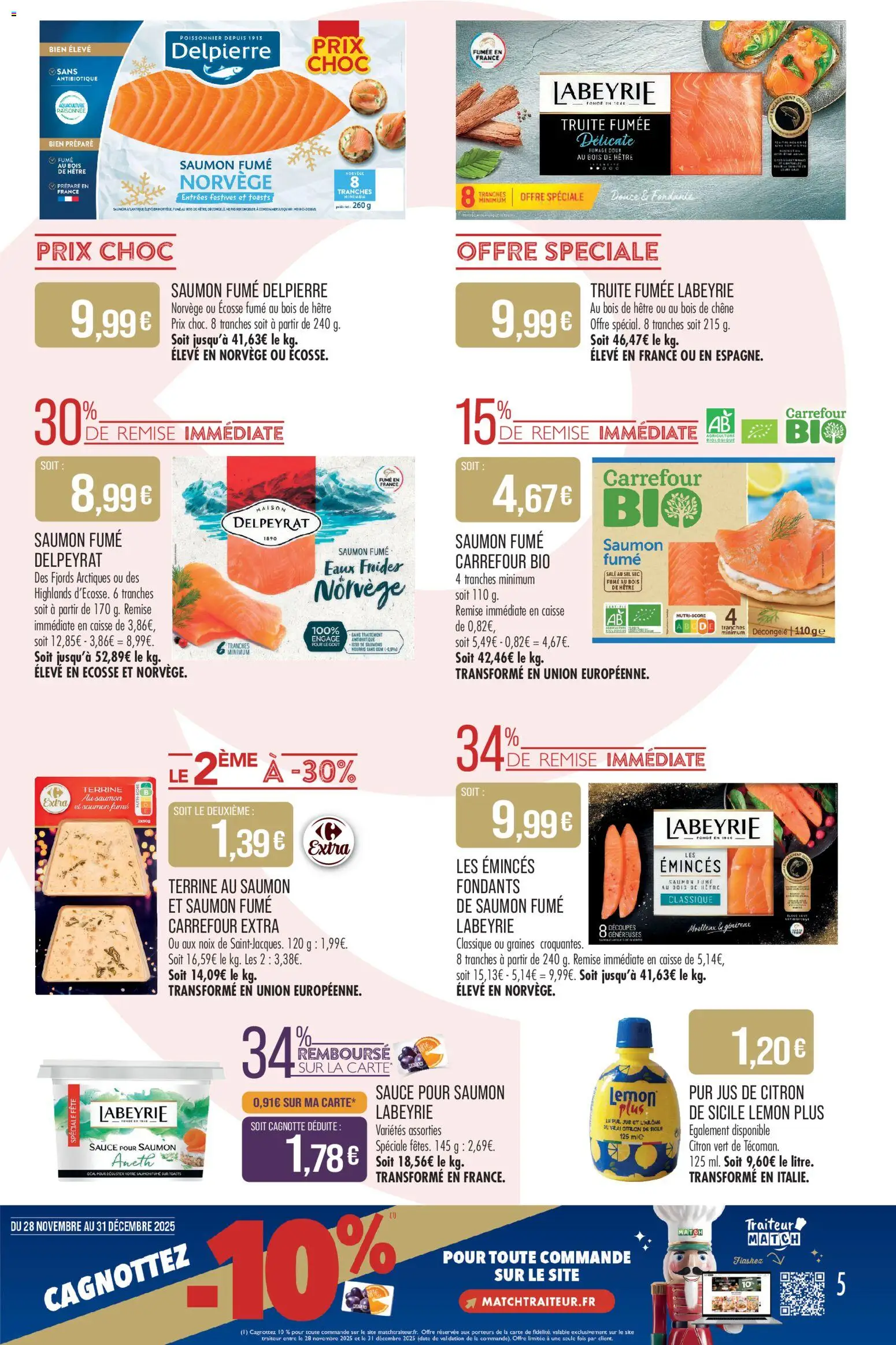 {H1} | Page: 5 | Produits: Citron, Citron vert, Jus de citron, Saumon