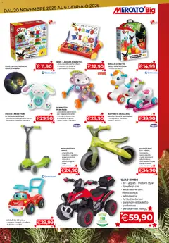 Anteprima del volantino Mercatò Sogni sotto l'albero catalogo valido a partire dal 20.11.2025 | Pagina: 5 | Prodotti: Bicicletta, Monopattino, Gioco, Batterie