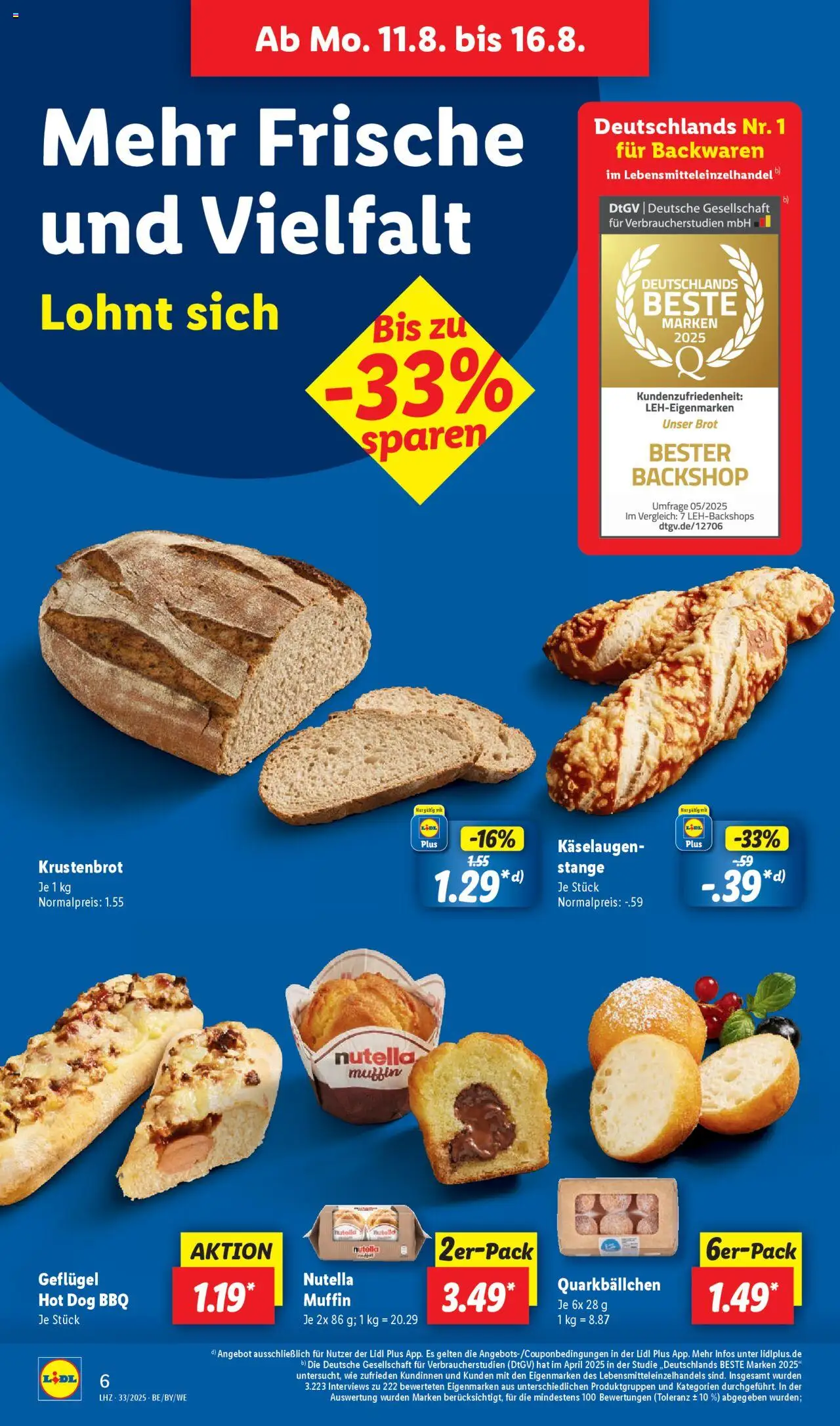 Lidl Prospekt Trier - gültig ab dem 11.08.2025 | Seite: 8 | Produkte: Nutella, Brot