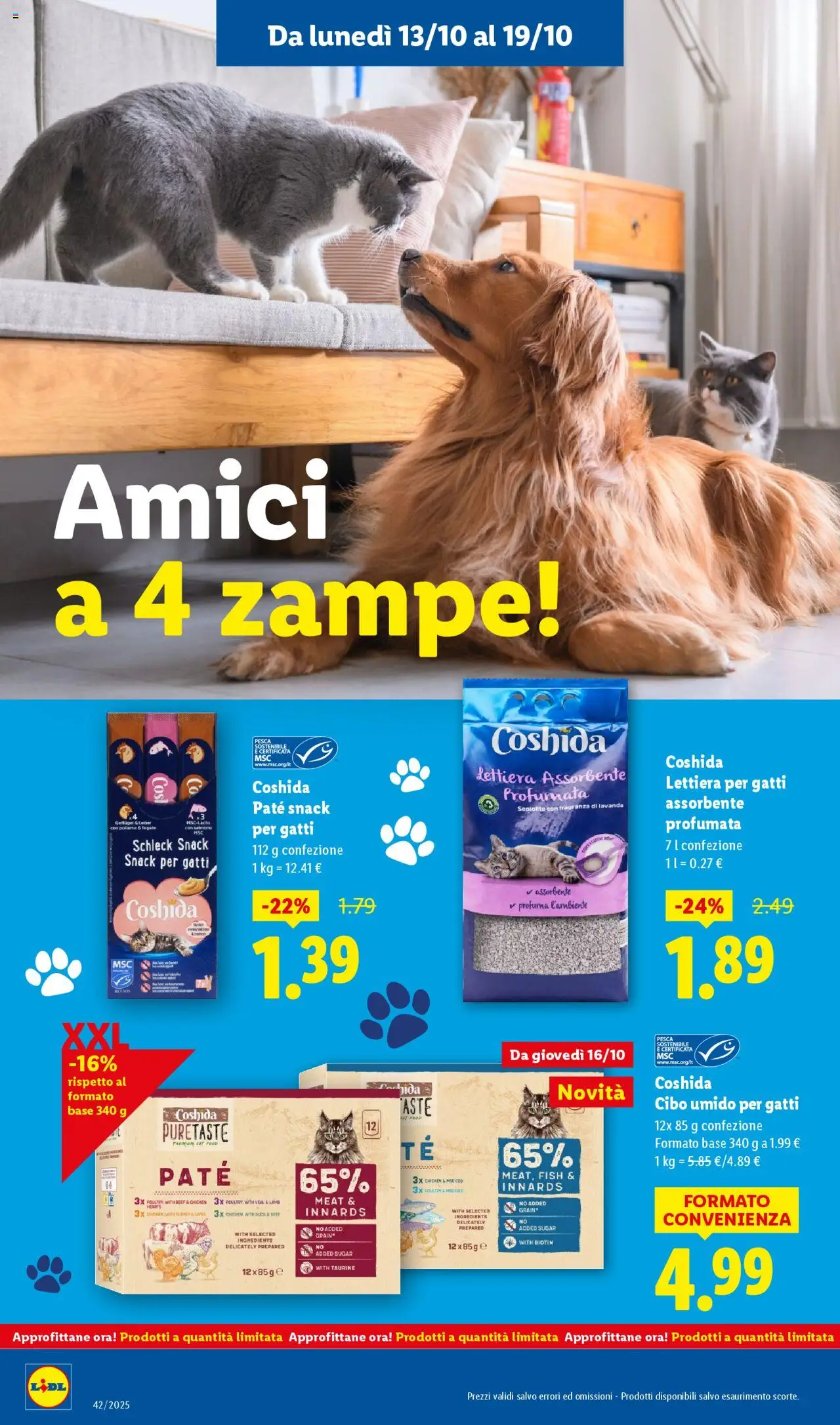 Volantino Lidl del 13.10.2025 | Pagina: 34 | Prodotti: Paté, Lettiera per gatti, Lime, Fragranza