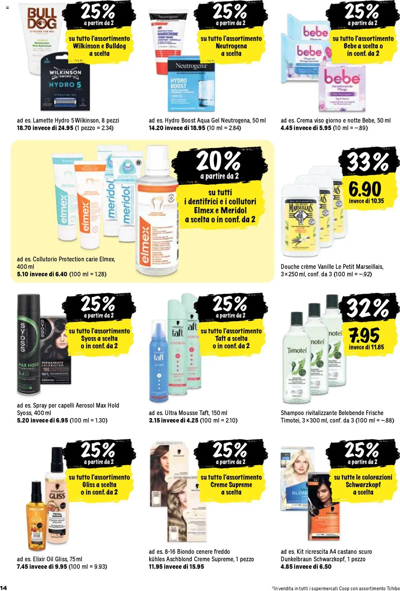 Coop - Una settimana di azioni ab 31.07.2025 | Seite: 14 | Produkte: Shampoo, Creme