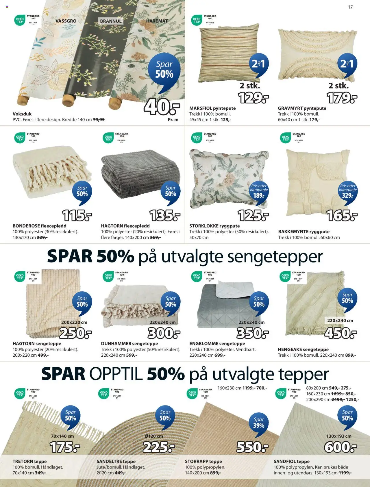  | Side: 17 | Produkter: Sengeteppe, Суміш дитяча, Pyntepute, Teppe