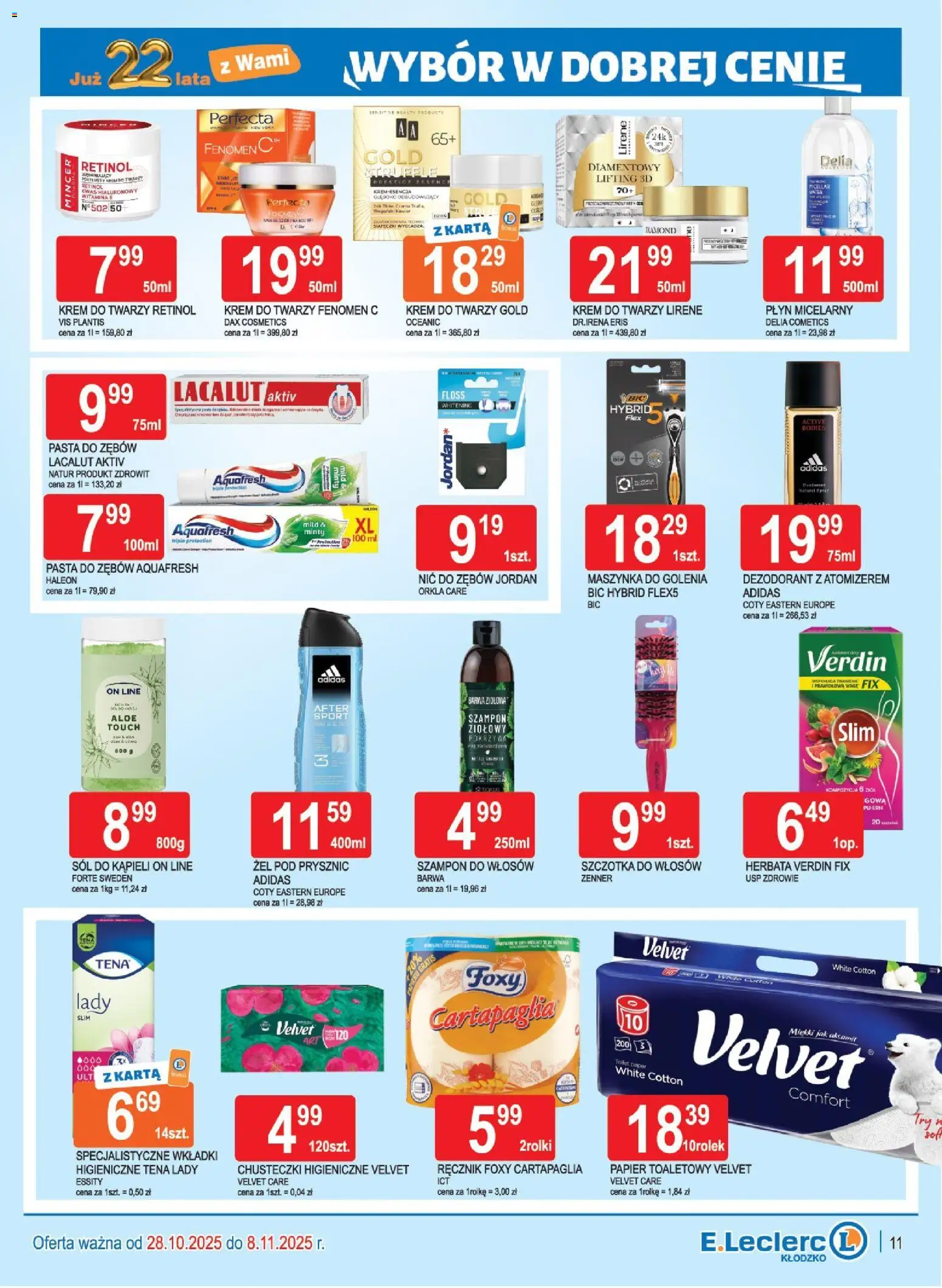 E.Leclerc Gazetka - Kłodzko od 28.10.2025 | Strona: 11 | Produkty: Karta, Dezodorant, Lacalut, Pasta do zębów
