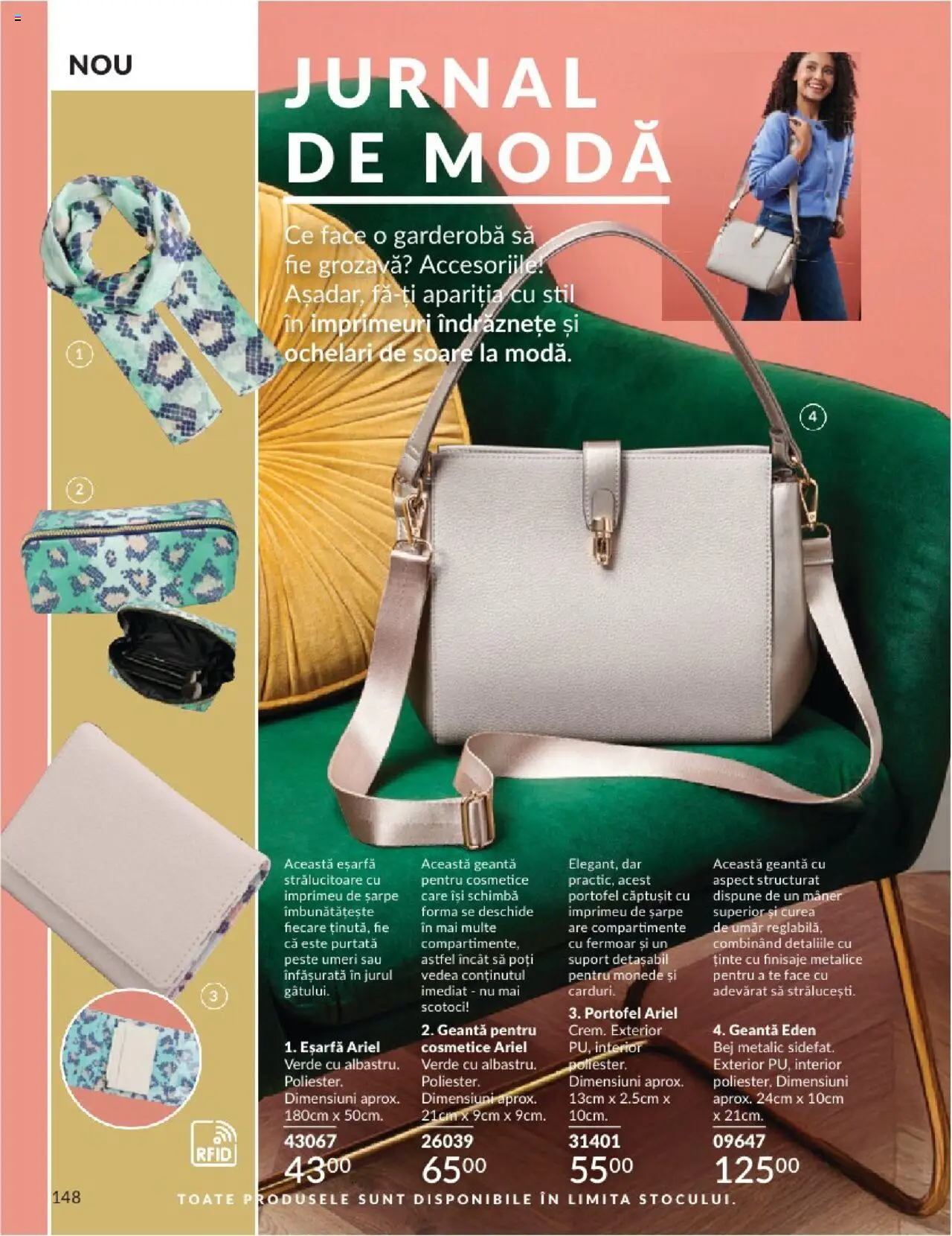 Catalog Avon - 06 2025 – valabil de la 01.06.2025 | Pagină: 148 | Produse: Eșarfă, Curea, Geantă, Mâner