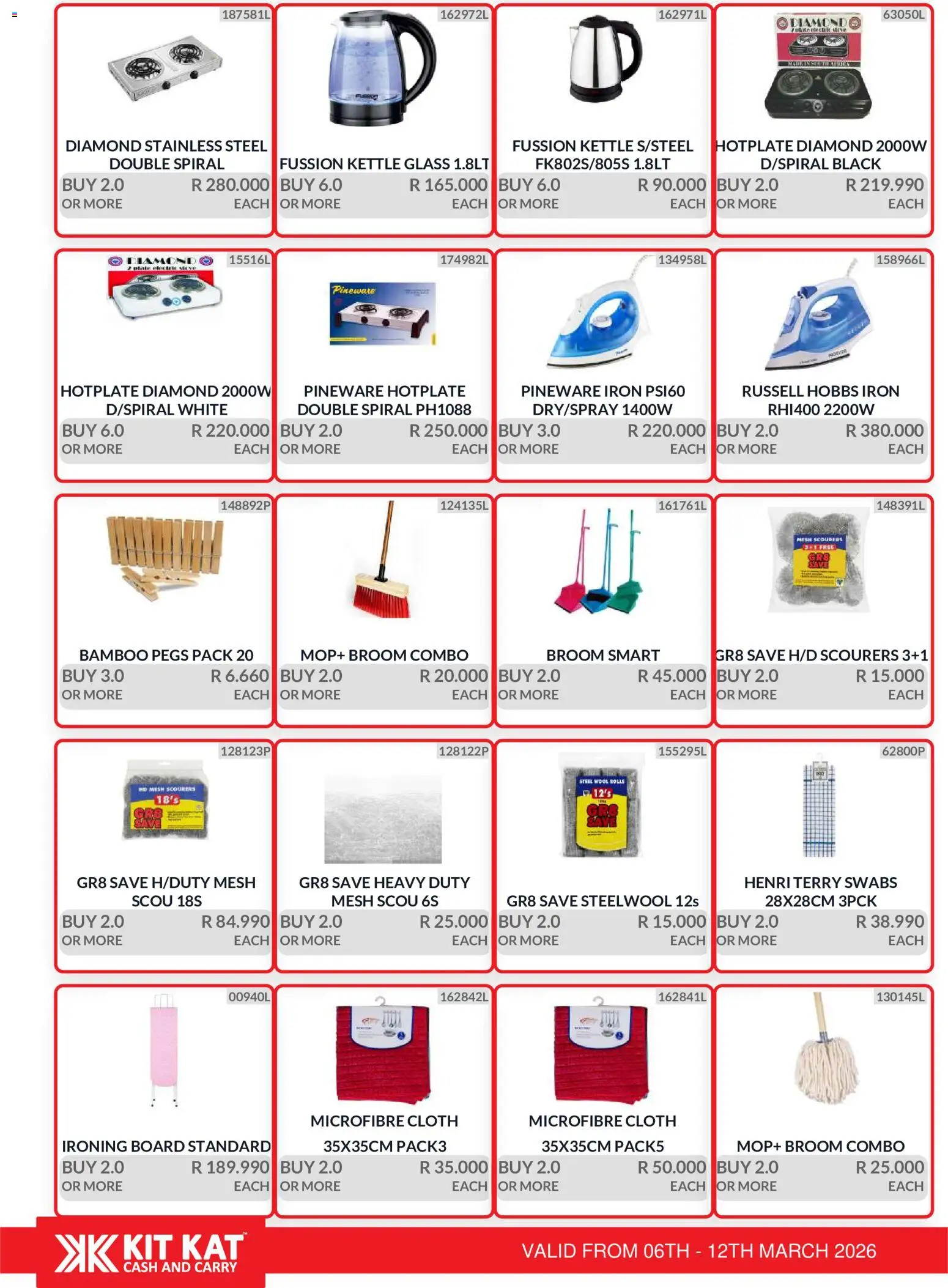 New KIT KAT Cash & Carry catalogue – valid from 06.03.2026 | Page: 35 | Products: Iron, Ironing board, Broom, Steel wool