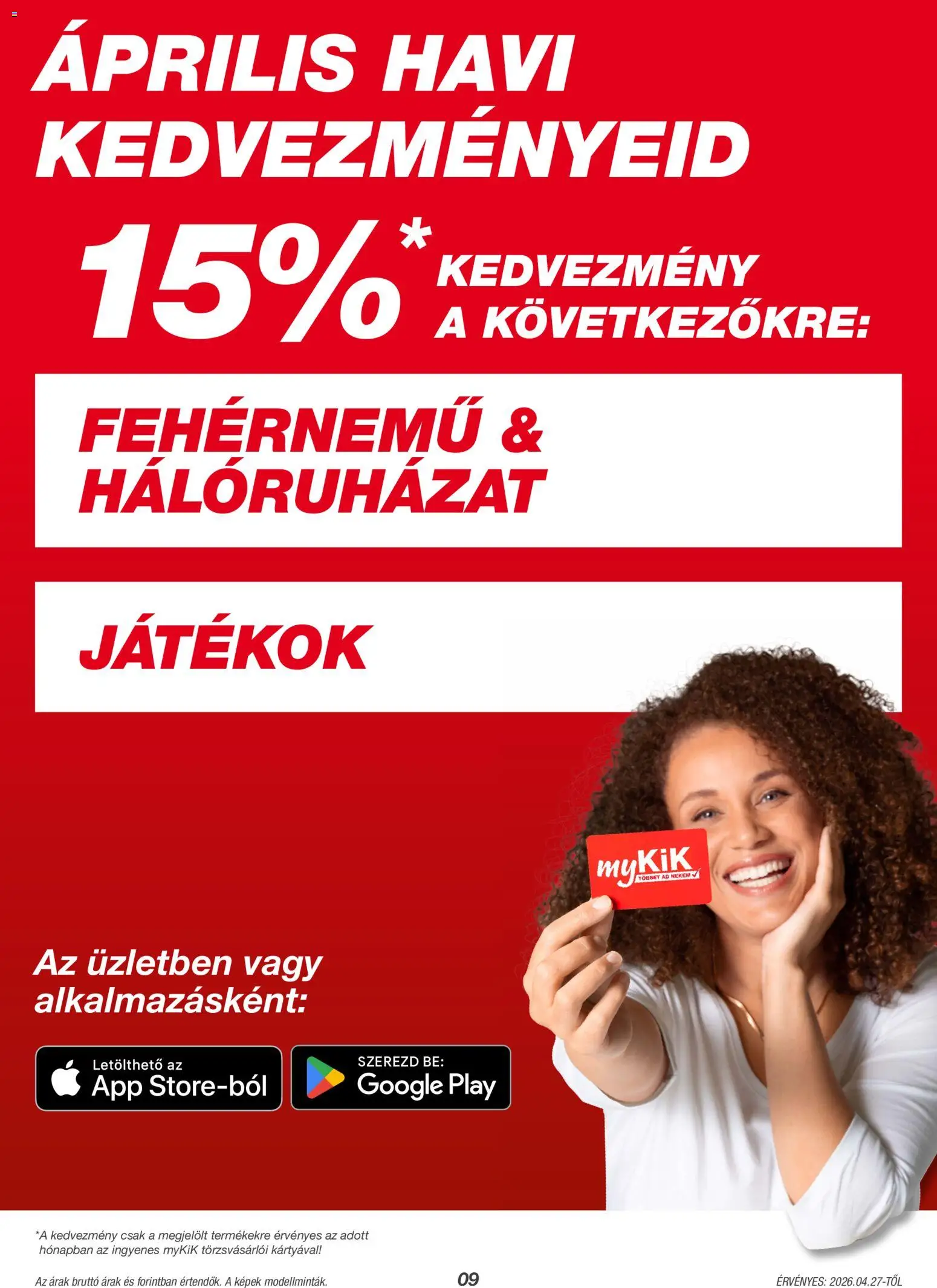 Kik akciós ujság - amely érvényes a következő dátumtól: 27.04.2026 | Oldal: 9 | Termékek: Játékok, Fehérnemű
