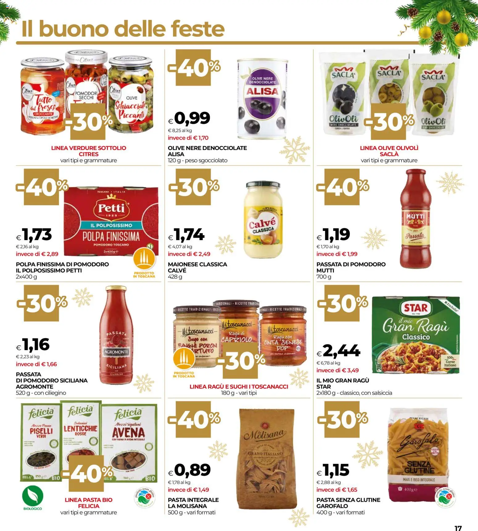 Volantino COOP del 04.12.2025 | Pagina: 17 | Prodotti: Maionese, Olive, Salsiccia, Mutti