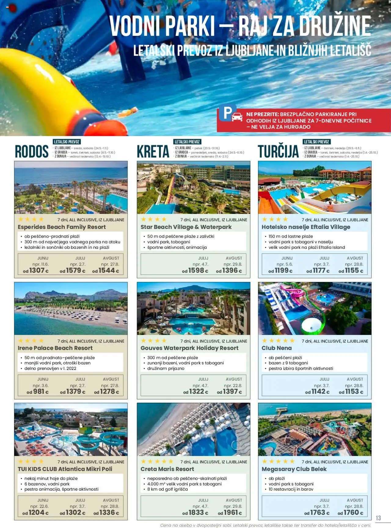 Sonček katalog družinske počitnice │ velja od 01.06.2025 | Stran: 13 | Izdelki: Bazen
