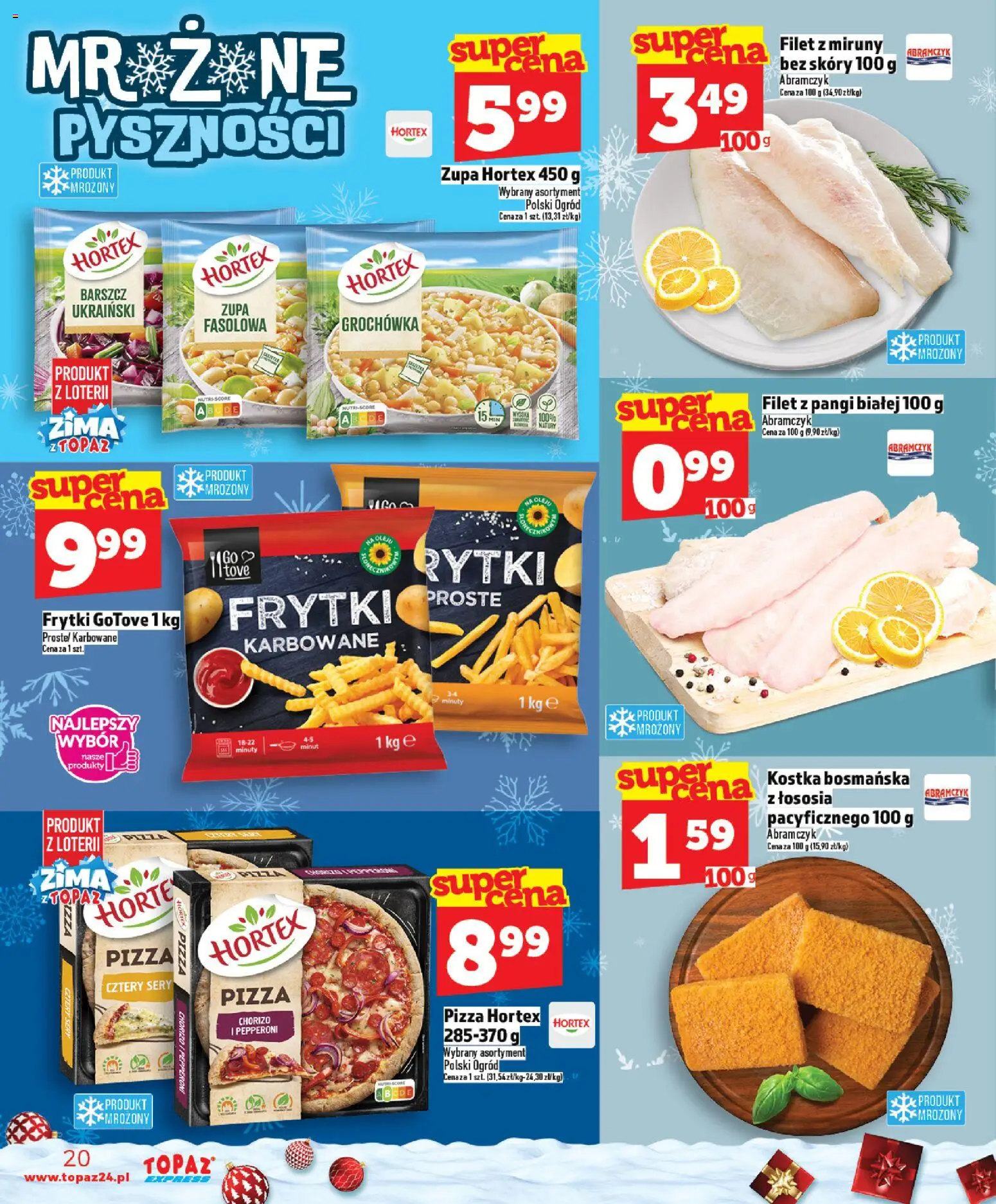 Topaz Gazetka - Express od 11.12.2025 | Strona: 20 | Produkty: Barszcz, Zupa, Pizza, Frytki