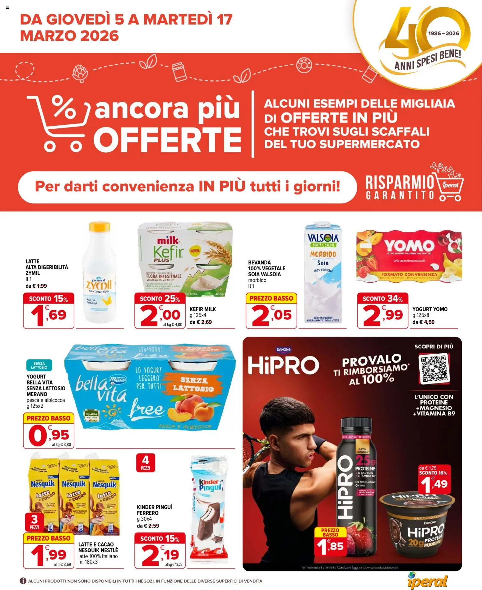 Volantino Iperal del 05.03.2026 | Pagina: 1 | Prodotti: Yogurt, Latte, Pesca, Cacao