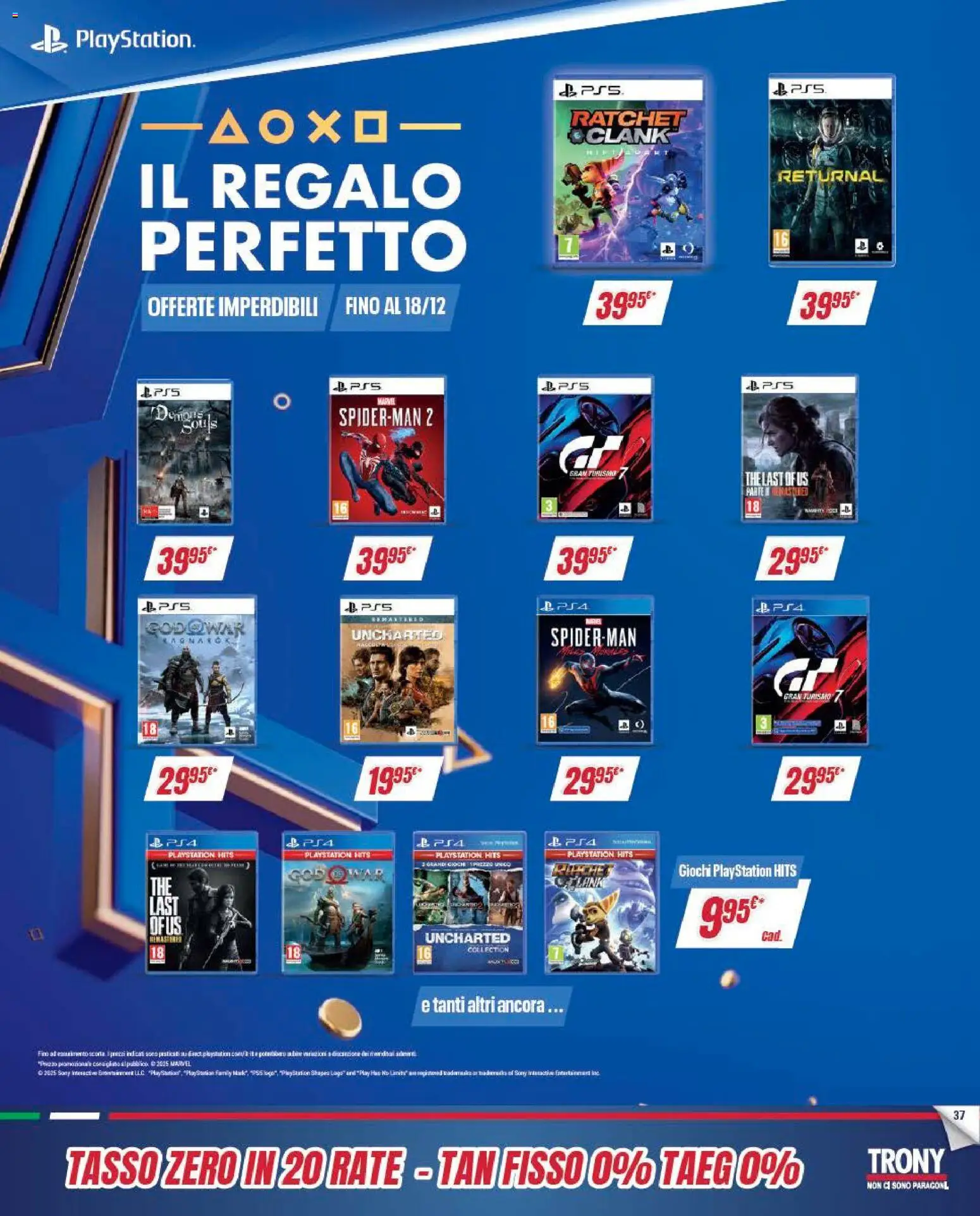 Volantino Trony del 04.12.2025 | Pagina: 37 | Prodotti: The, Playstation