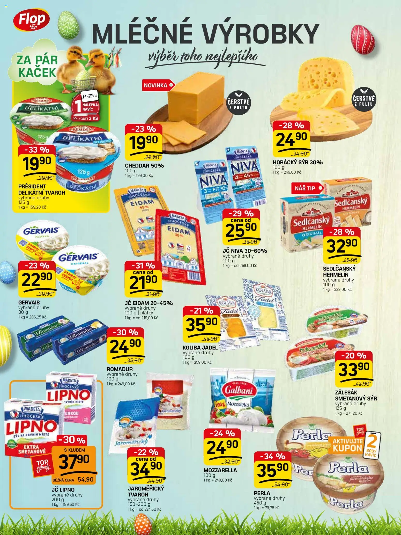 Flop leták - FlopTop od 25.03.2026 | Strana: 4 | Produkty: Tvaroh, Gervais, Smetanový sýr, Cheddar