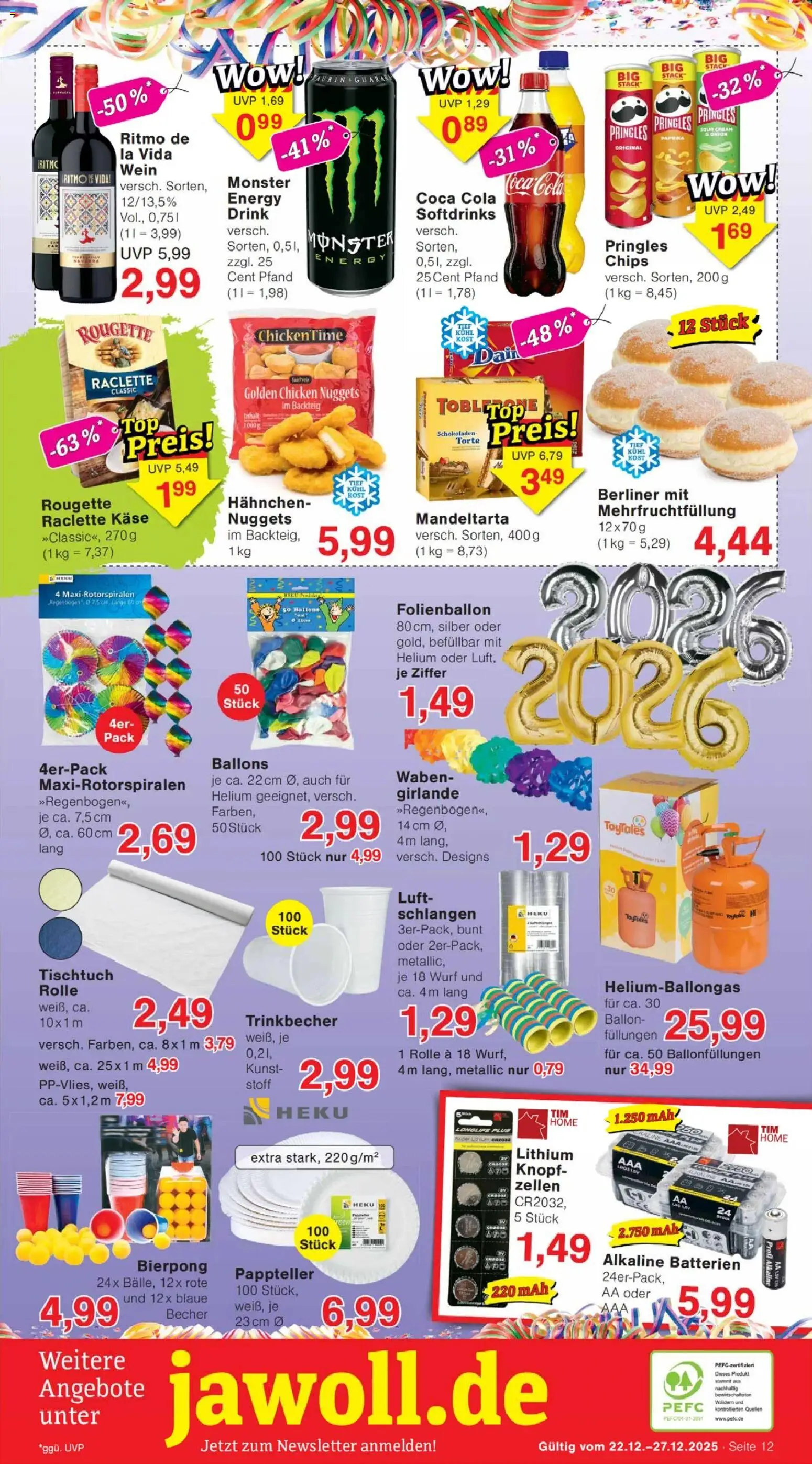 Jawoll Prospekt – gültig ab 22.12.2025 | Seite: 12 | Produkte: Hahnchen, Coca cola, Cola, Paprika