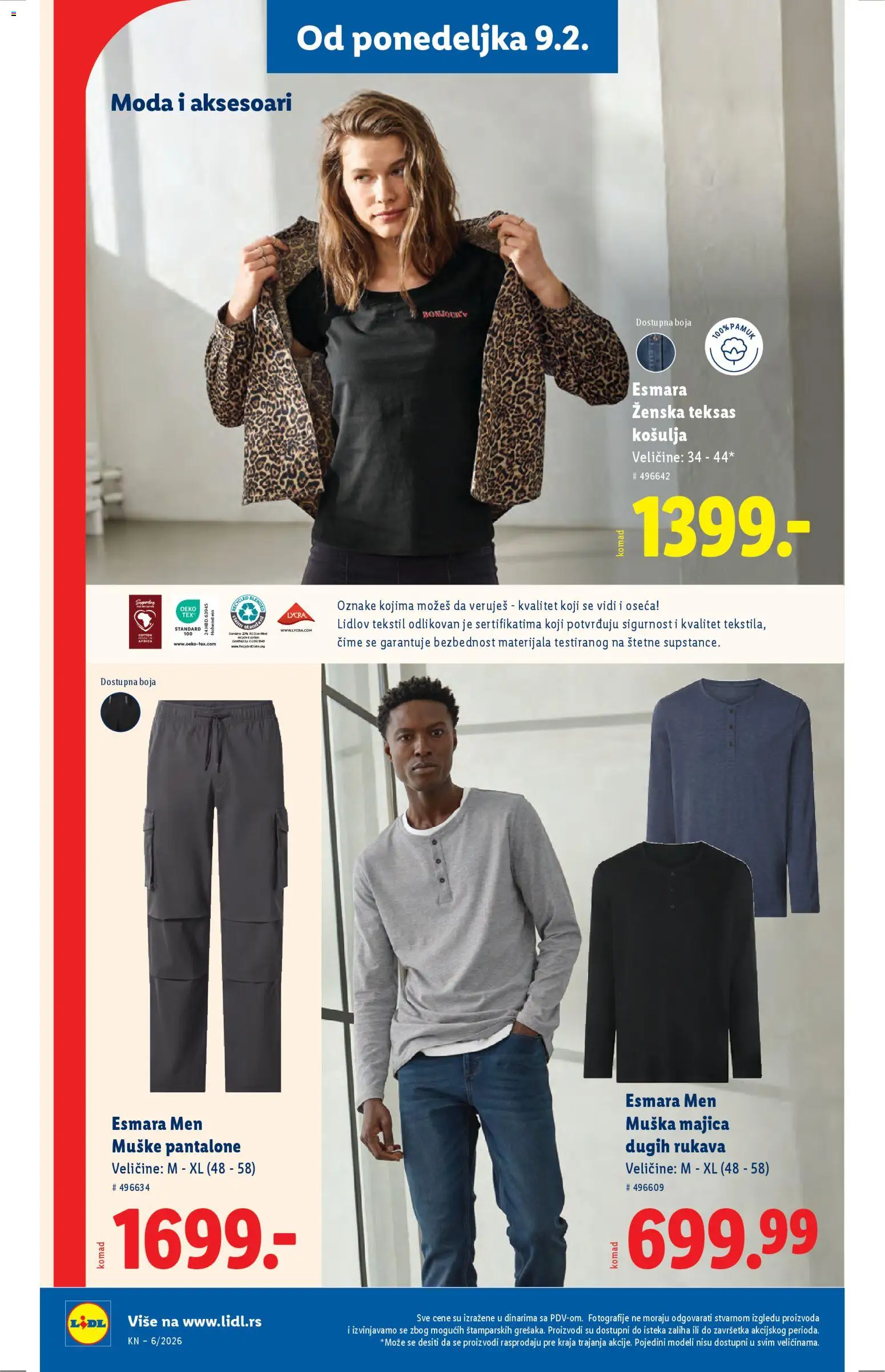 Lidl katalog - važi od 05.02.2026 | Strana: 74 | Proizvode: Košulja, Pantalone