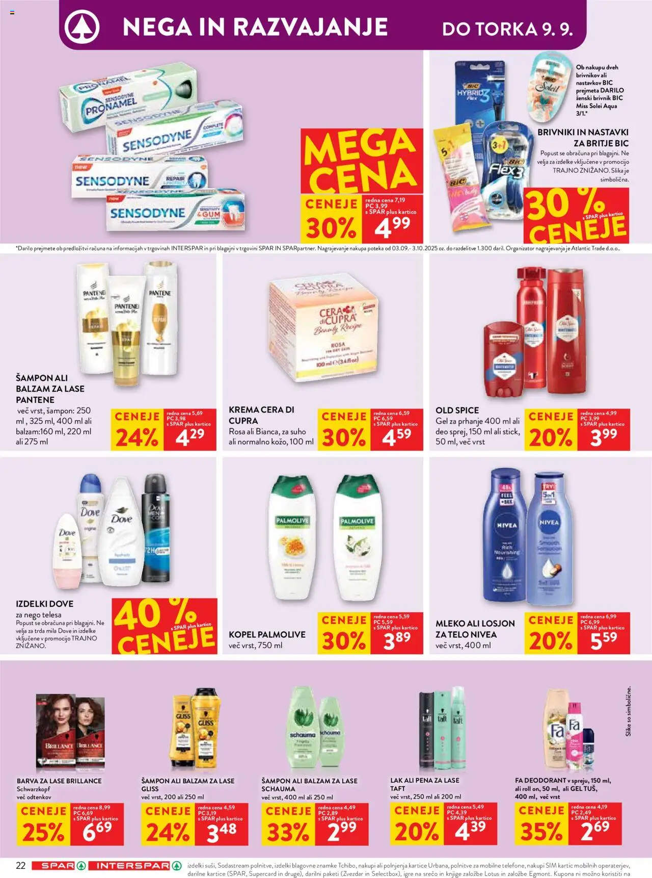 Spar katalog 36/25 │ velja od 03.09.2025 | Stran: 28 | Izdelki: Sampon, Balzam za lase, Lak, Brivnik