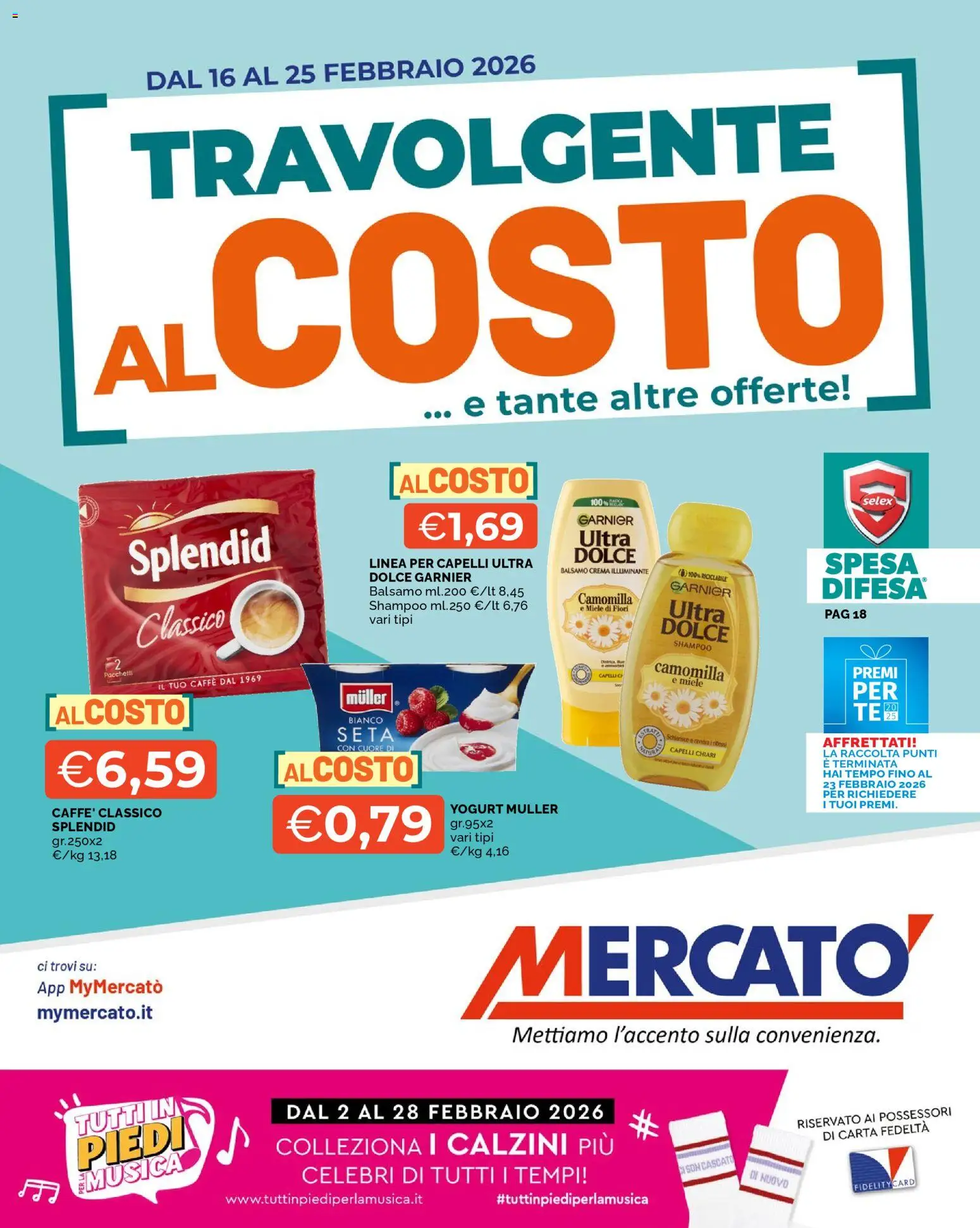 Volantino Mercatò del 16.02.2026 | Pagina: 1 | Prodotti: Shampoo, Crema, Yogurt, Caffè