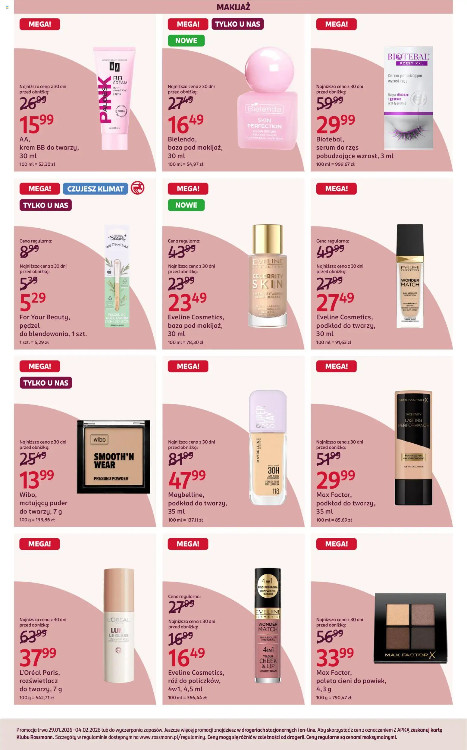 Rossmann Gazetka od 29.01.2026 | Strona: 11 | Produkty: Pędzel, Pomadka, Puder, Baza pod makijaż
