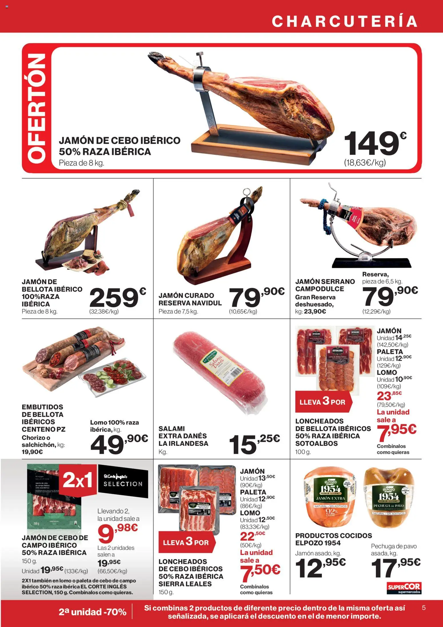 Supercor Canarias │ válido desde el 12.02.2026 | Página: 5 | Productos: Jamón serrano, Jamón, Νυχτικό, Salami