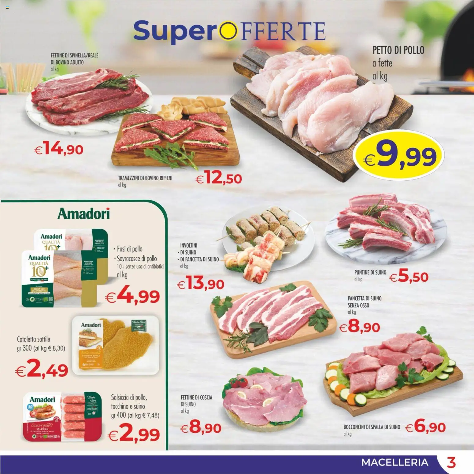 Volantino MerSi Supermercati del 21.01.2026 | Pagina: 3 | Prodotti: Bovino, Suino, Tacchino, Salsiccia