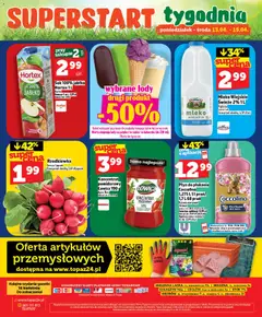 Pogląd oferty "Topaz gazetka - Ceny małe na stałe" - ważna od 09.04.2026 | Strona: 28 | Produkty: Koncentrat pomidorowy, Coccolino, Mleko, Lody