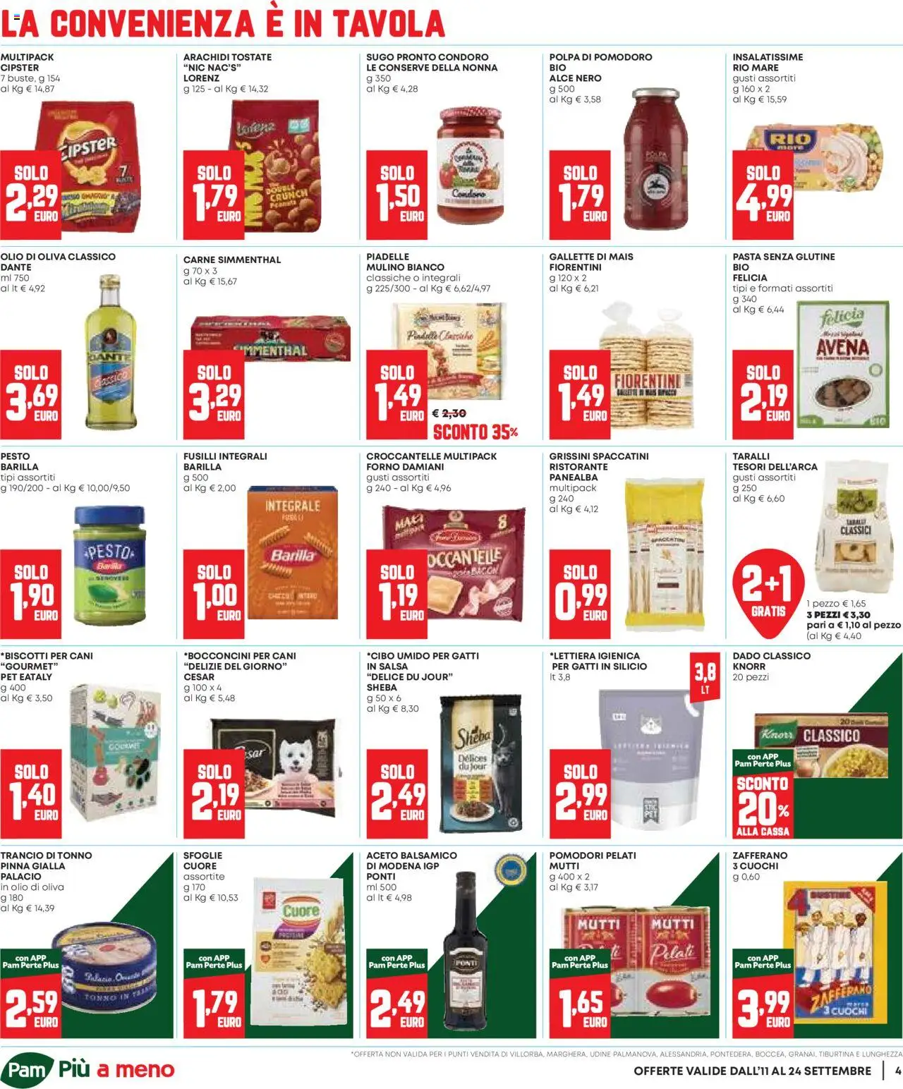 Volantino Panorama del 11.09.2025 | Pagina: 4 | Prodotti: Pomodoro, Fusilli, Sugo, Olio di Oliva