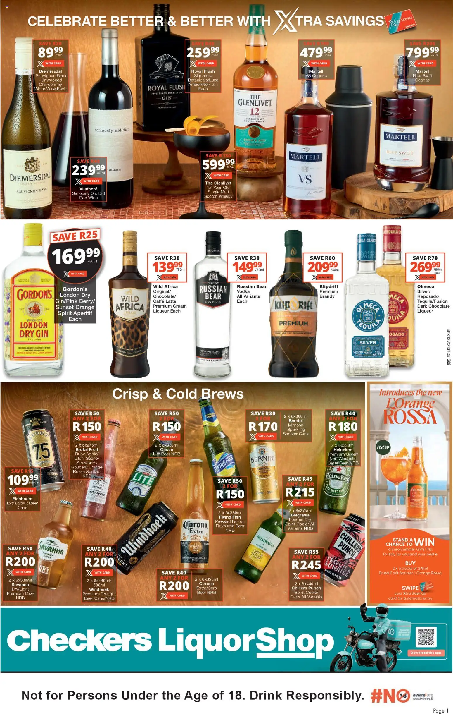 New Checkers catalogue – valid from 24.04.2026 | Page: 1 | Products: Cider, Cooler, Vodka, Lemon