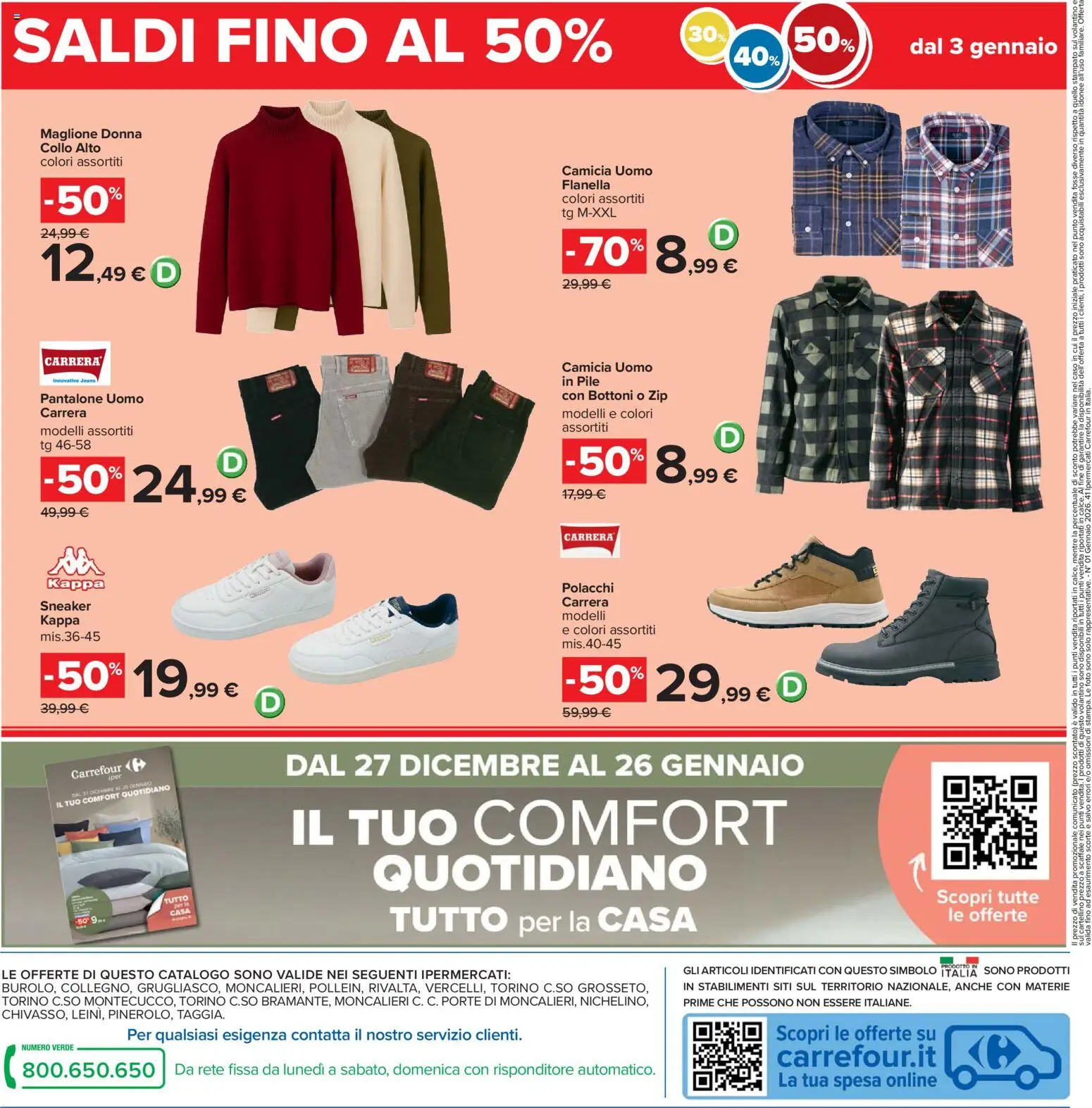 Volantino Carrefour del 02.01.2026 | Pagina: 36 | Prodotti: Pile, Camicia, Maglione, Jeans
