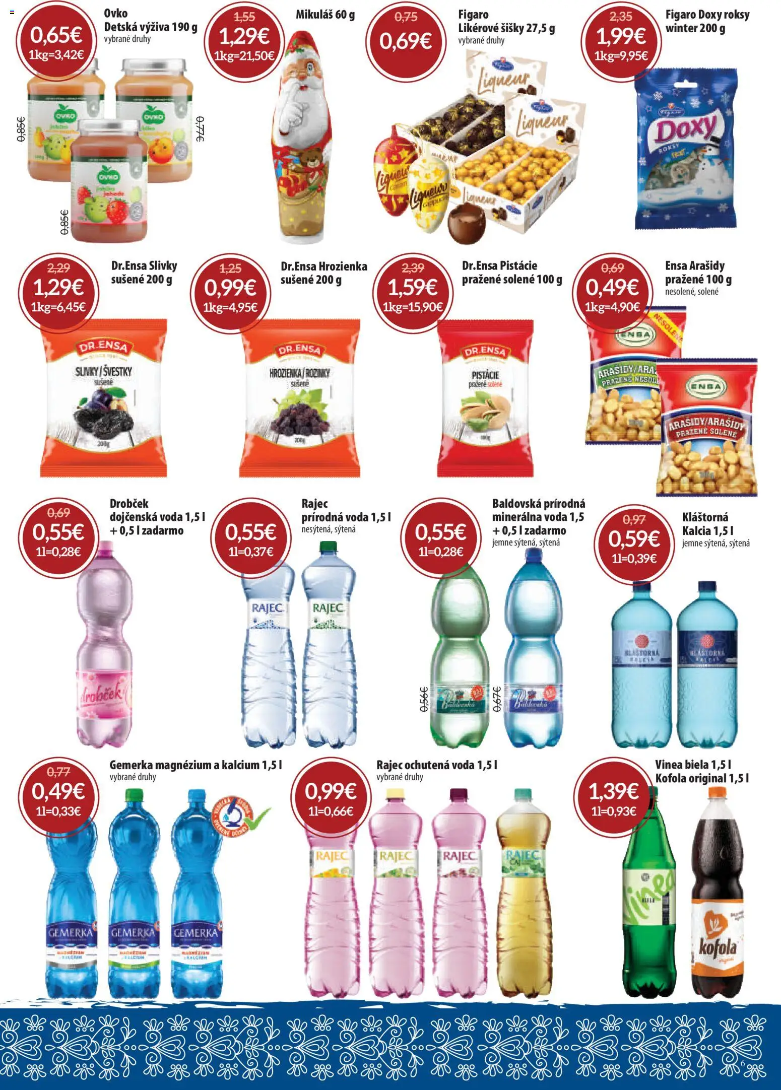 Nové Nitrazdroj akcie – leták je platný od 06.11.2025 | Strana: 6 | Produkty: Hrozienka, Voda, Slivky, Baldovská