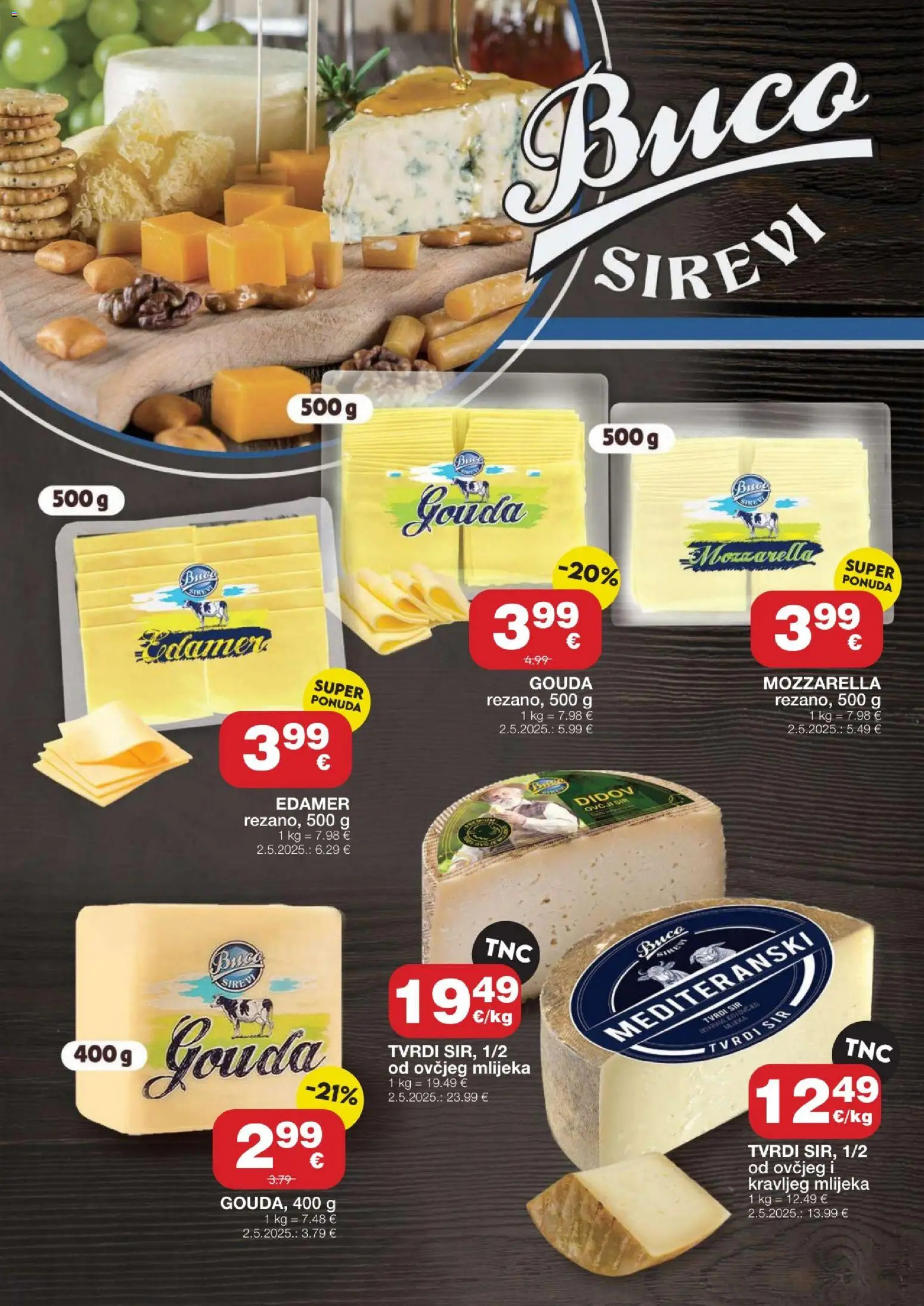 Stanić Diskont katalog | vrijedi od 05.03.2026 | Stranica: 4 | Proizvodi: Mozzarella, Sir, Tvrdi sir, Gouda