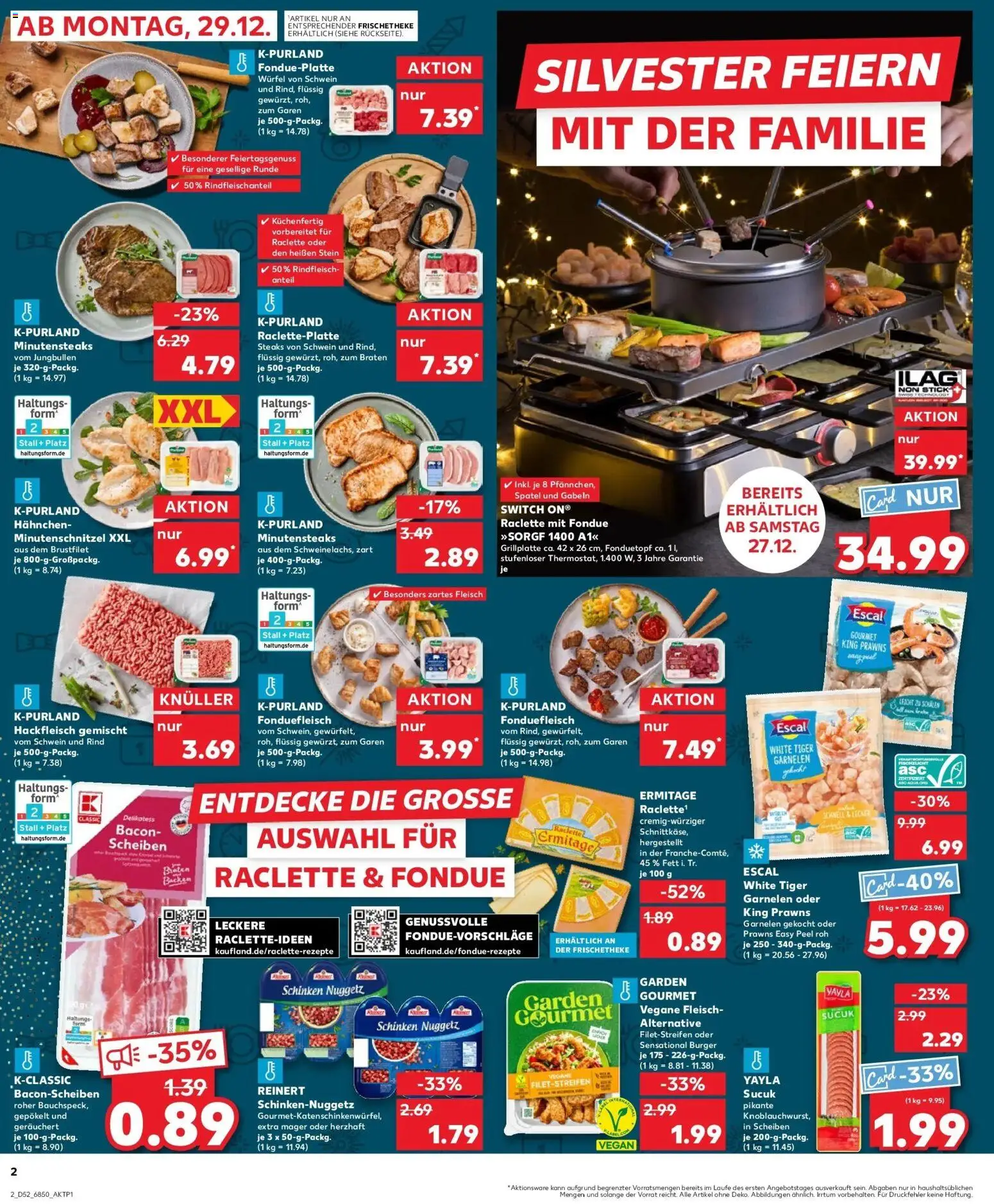Kaufland prospekt Cham	 – gültig ab 28.12.2025 | Seite: 2 | Produkte: Hahnchen, Tiger garnelen, Rindfleisch, Fleisch