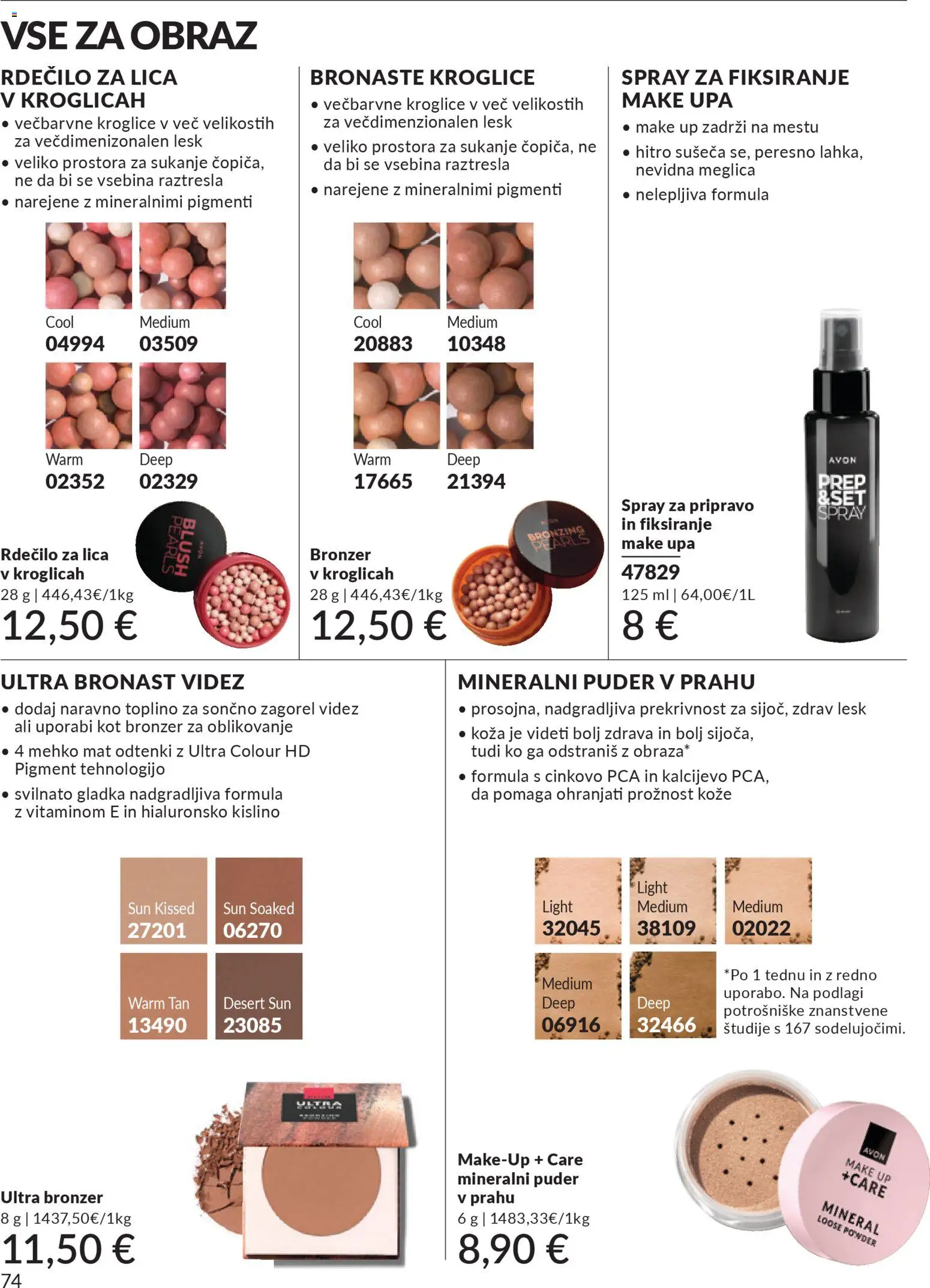 Novi Avon katalog ponudbe – veljaven od 01.10.2025 | Stran: 74 | Izdelki: Rdečilo za lica, Puder, Bronzer