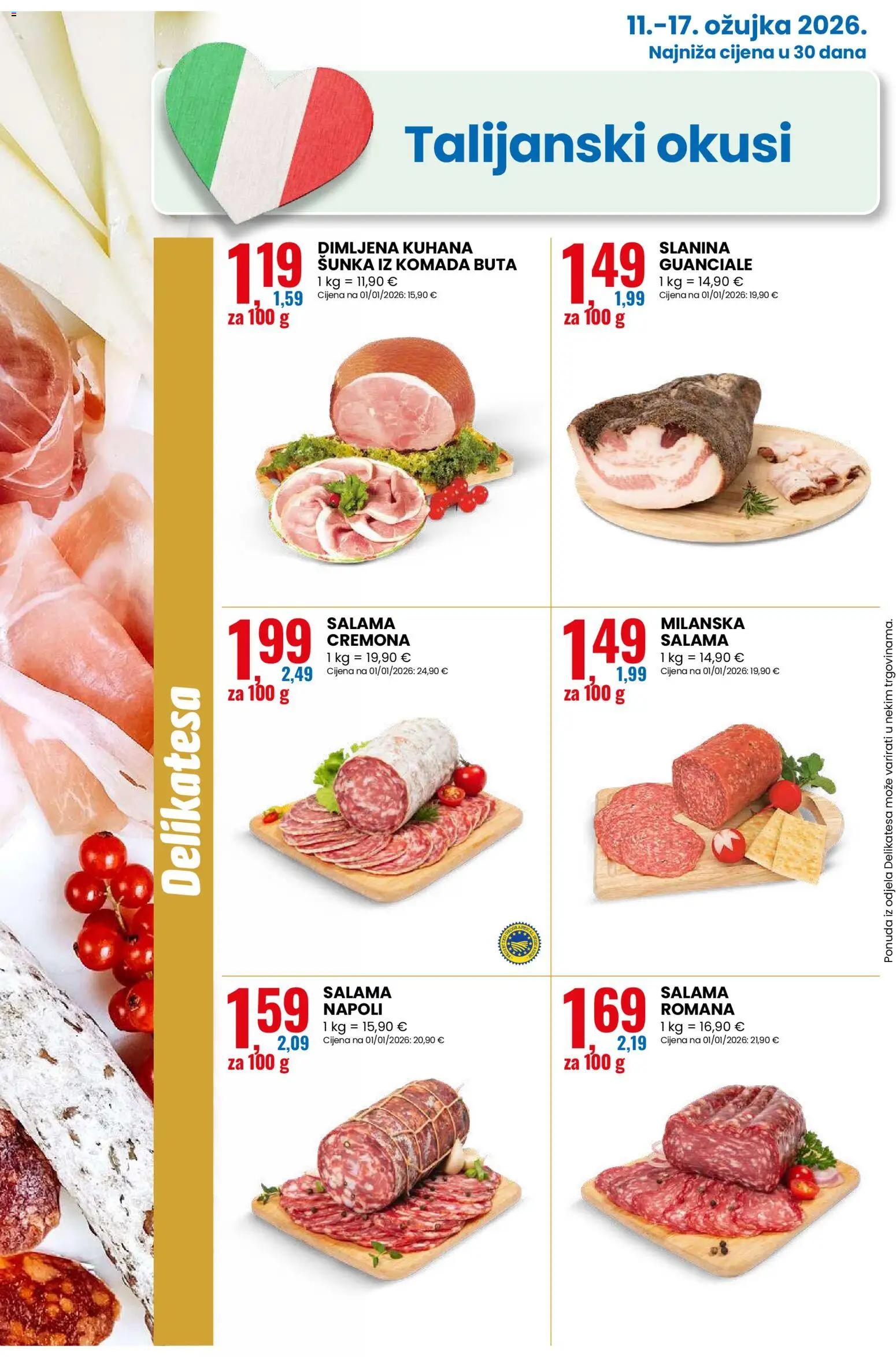 Eurospin katalog | vrijedi od 11.03.2026 | Stranica: 2 | Proizvodi: Salama, Šunka, Slanina