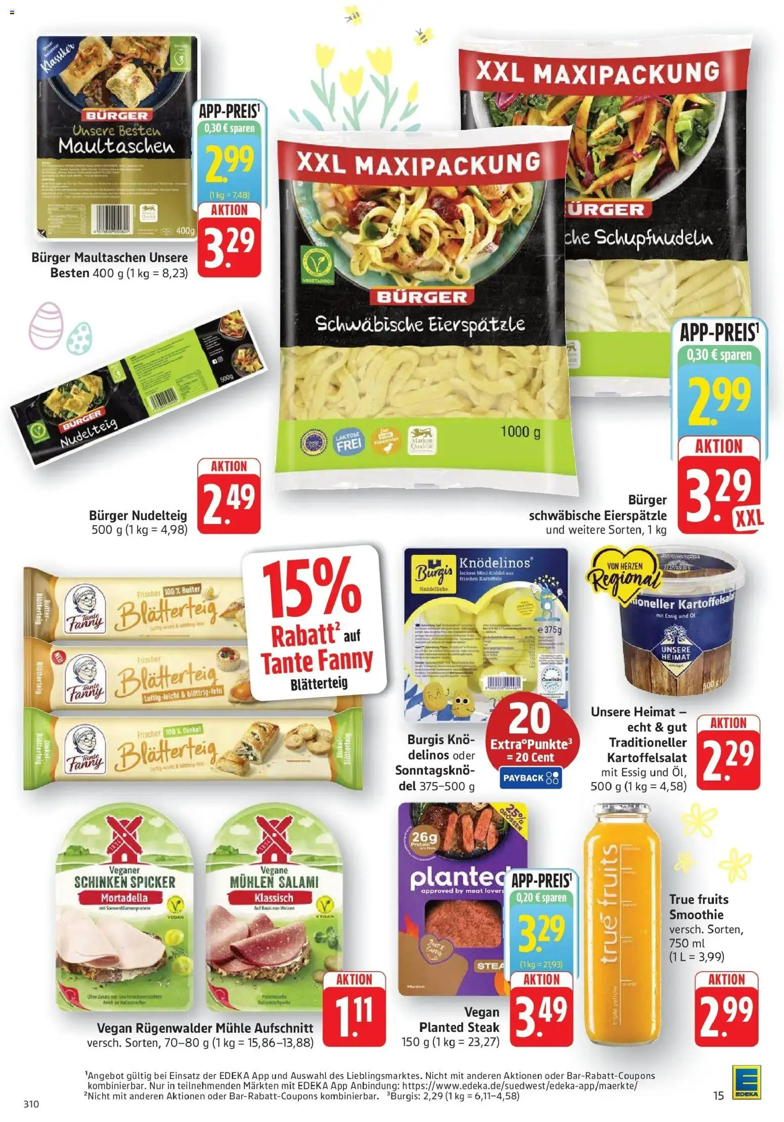 E center Prospekt Filderstadt-Bonlanden	 – gültig ab 29.03.2026 | Seite: 15 | Produkte: Butter, Öl, Burger, Schinken