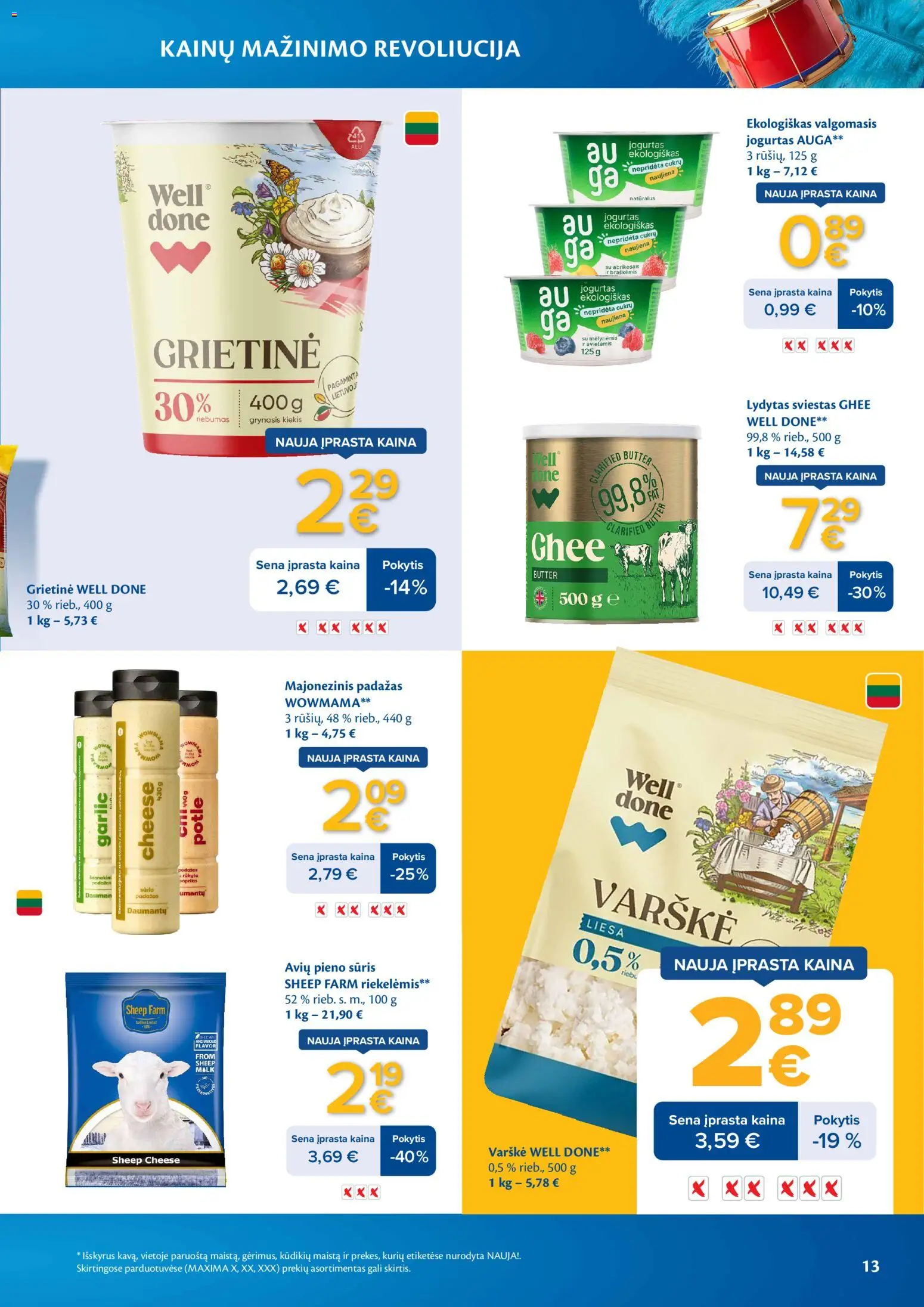 MAXIMA akcijos nuo 03.03.2026 | Puslapis: 13 | Prekių: Jogurtas, Sūris, Padažas, Grietinė