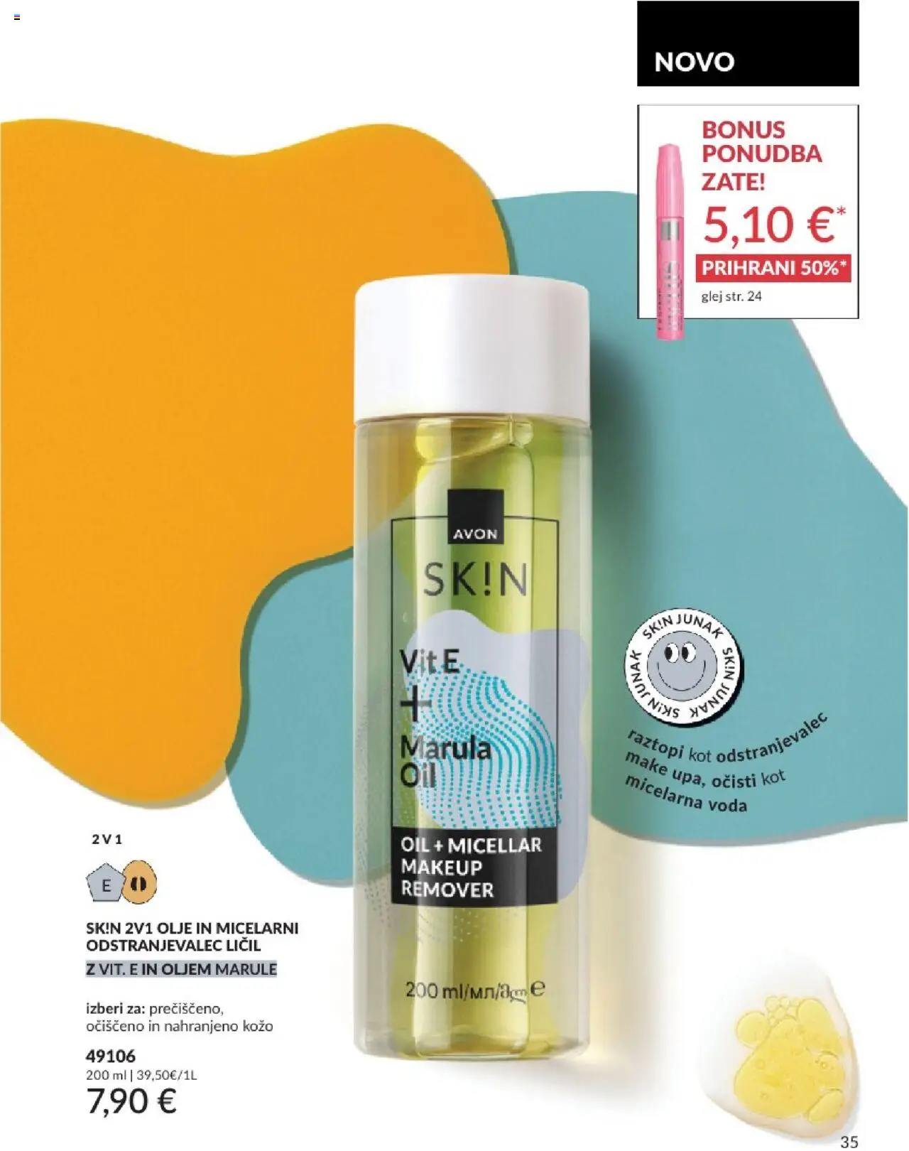 Avon katalog │ velja od 31.07.2025 | Stran: 35 | Izdelki: Micelarna voda, Odstranjevalec licil, Olje, Voda