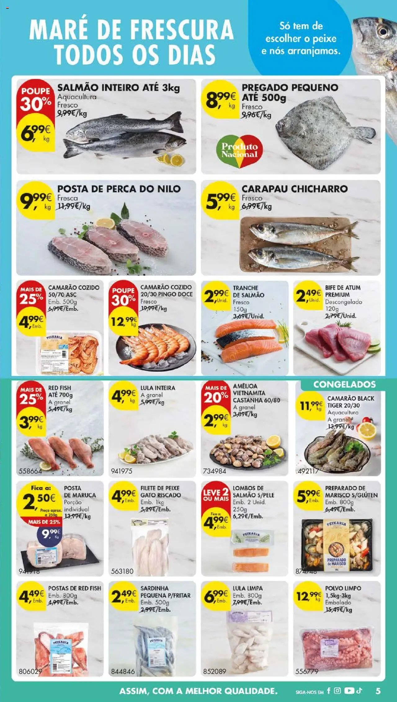 Pingo Doce folheto │ válido de 07.10.2025 | Página: 9 | Produtos: Atum, Camarão, Salmão, Peixe