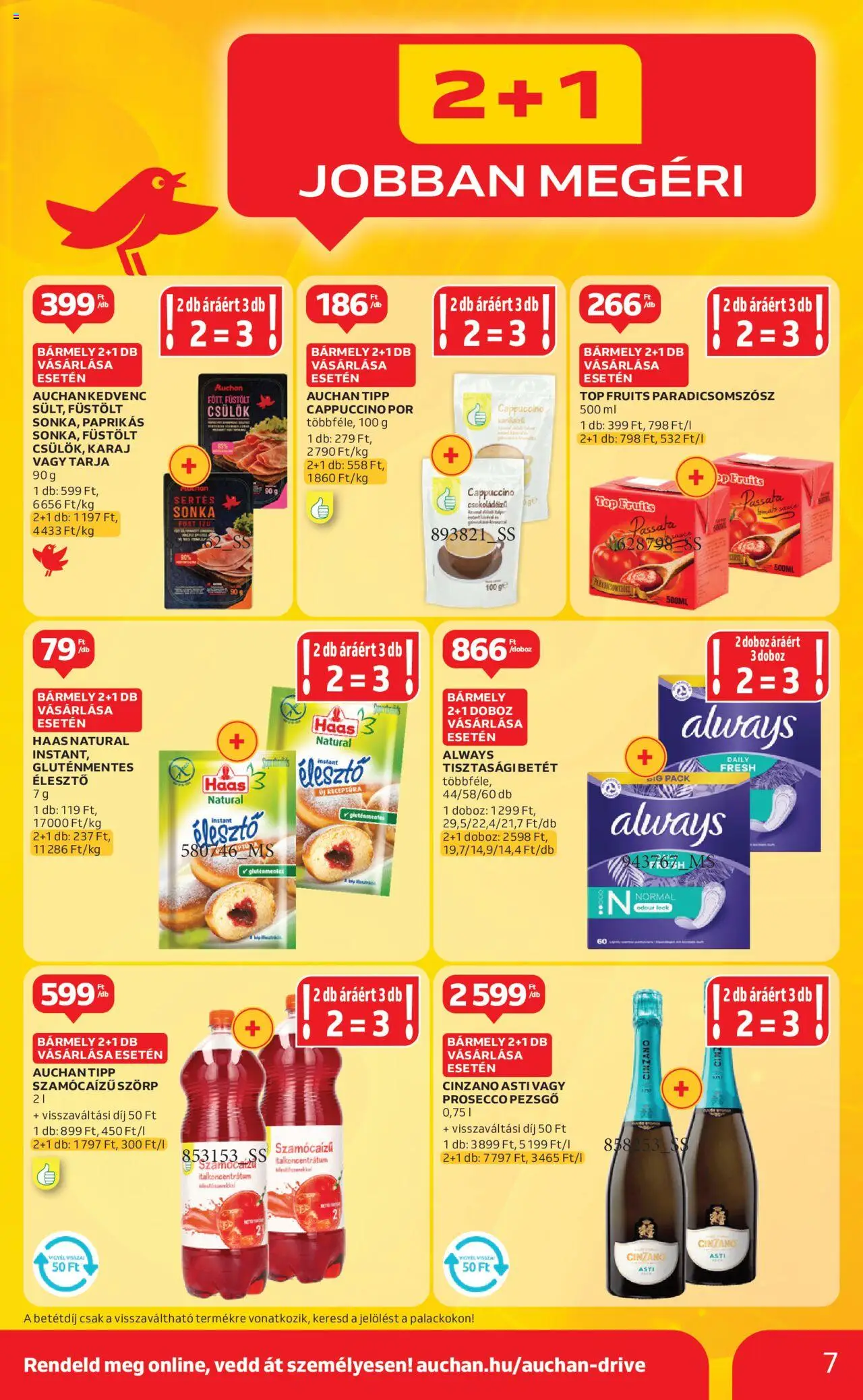 Auchan akciós ujság - amely érvényes a következő dátumtól: 12.06.2025 | Oldal: 7 | Termékek: Szörp, Sonka, Doboz, Paradicsomszósz