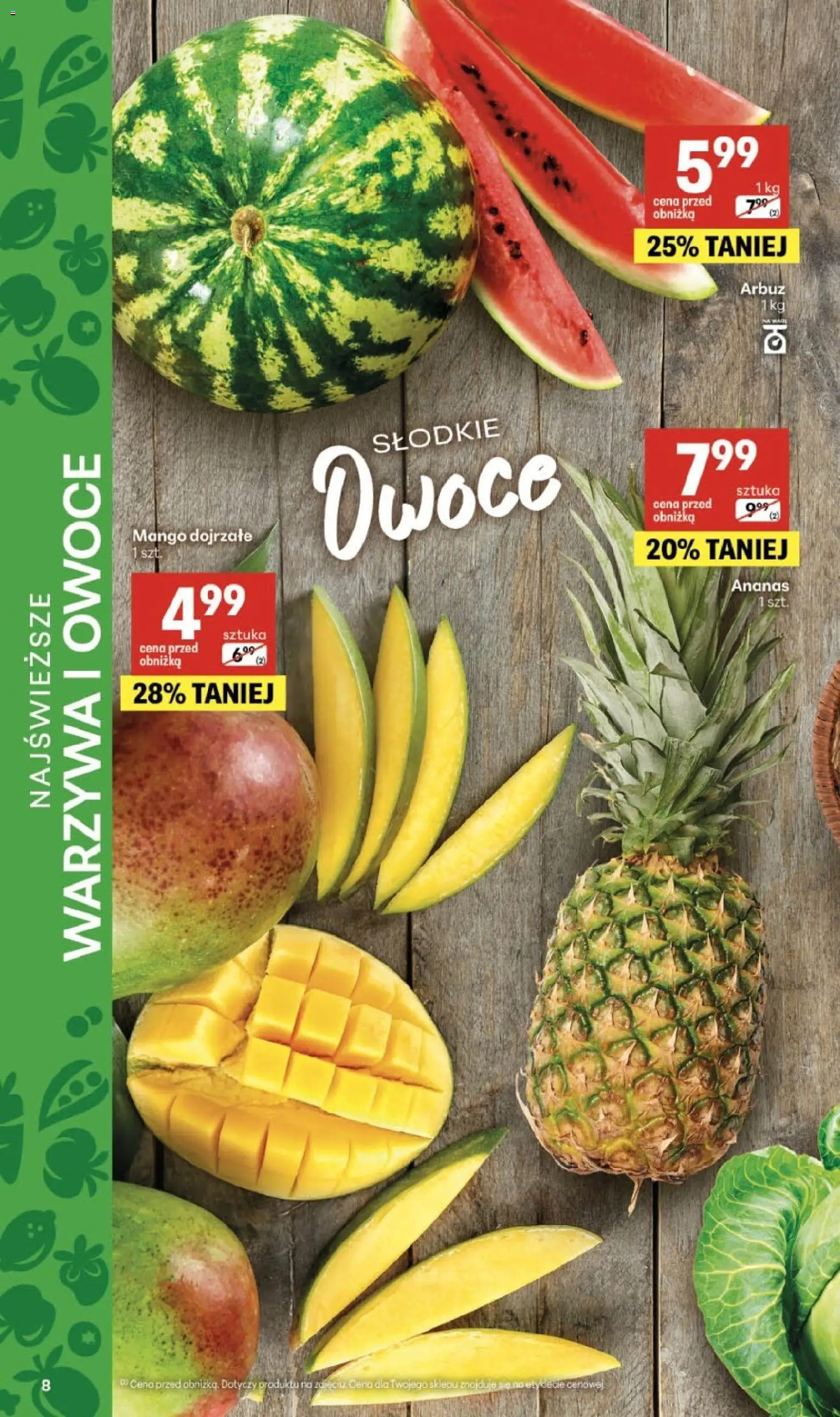 Delikatesy Centrum gazetka - Sklepy Własne od 16.04.2026 | Strona: 8 | Produkty: Arbuz, Ananas, Warzywa, Owoce