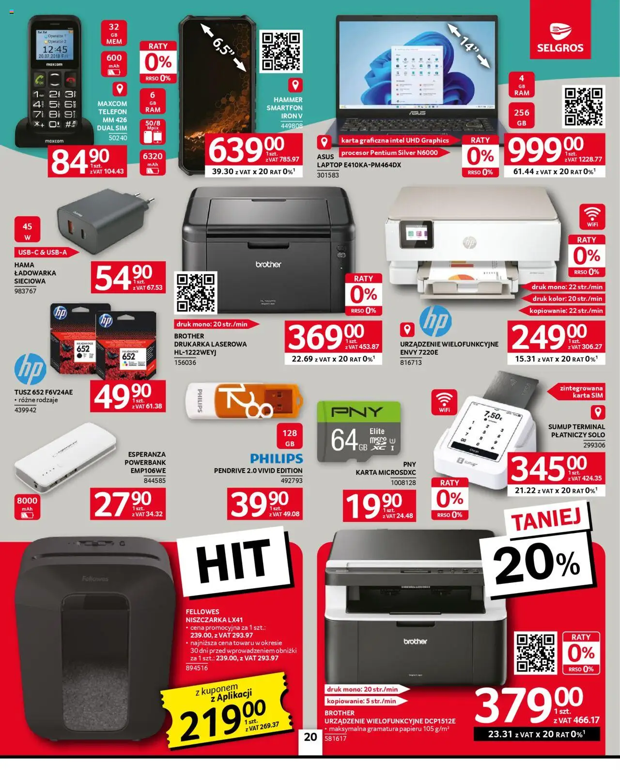 Selgros cash&carry Gazetka - Oferta przemysłowa od 23.10.2025 | Strona: 22 | Produkty: Karta, Telefon, Niszczarka, Powerbank