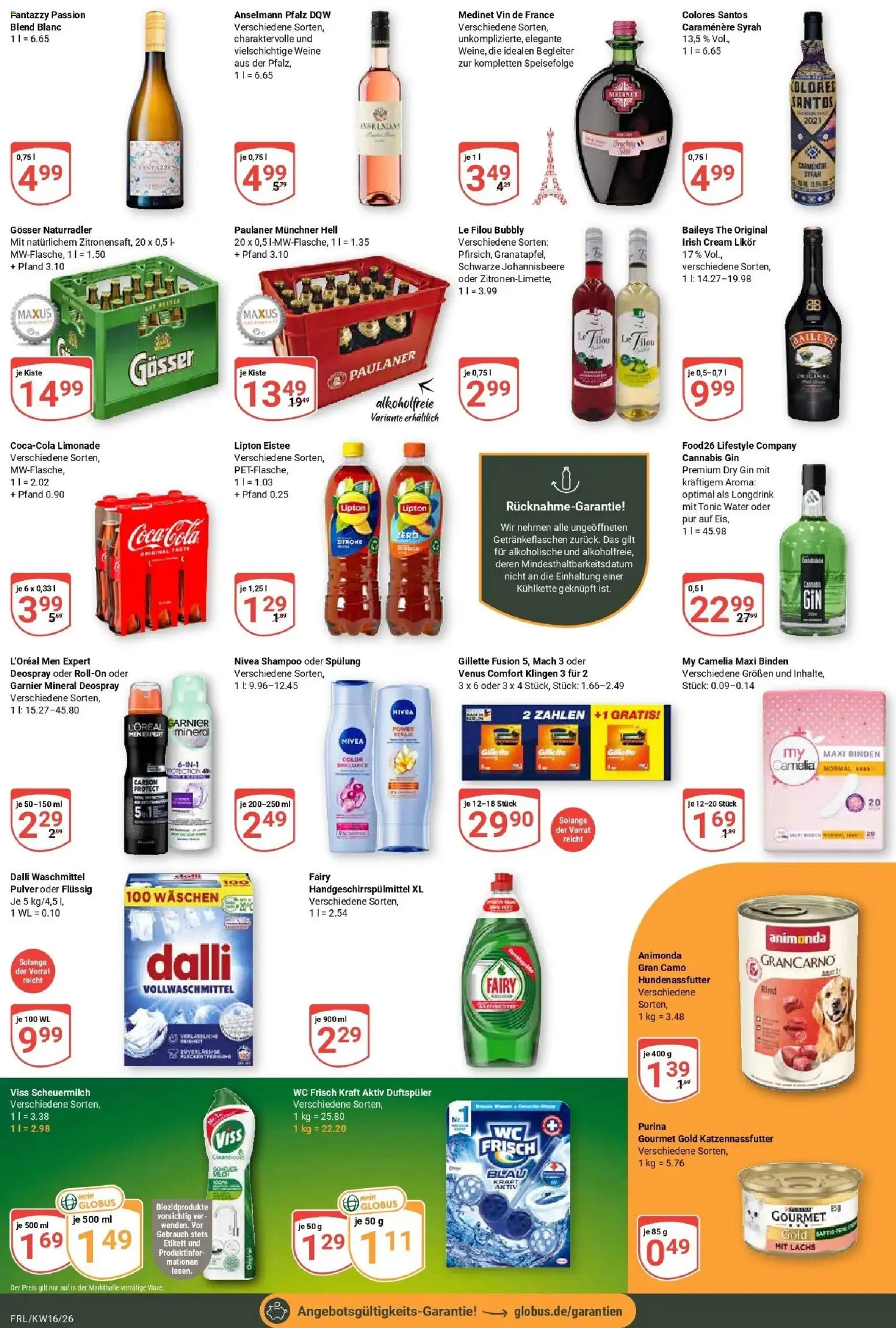 Globus Prospekt Freilassing	 – gültig ab 12.04.2026 | Seite: 3 | Produkte: Le filou, Likör, Baileys, Paulaner