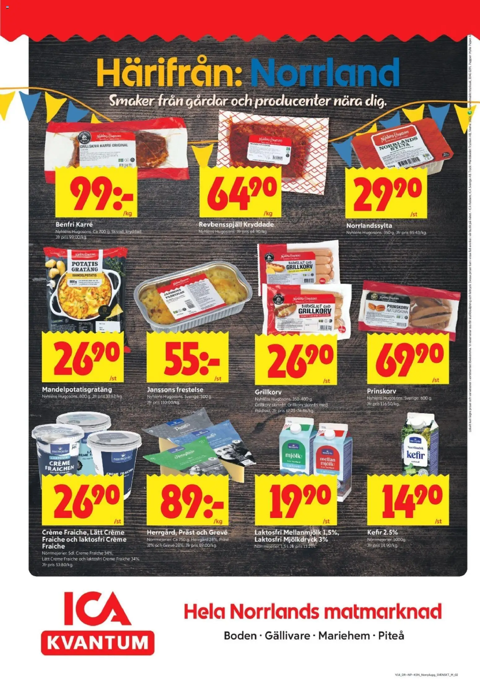 ICA Kvantum reklamblad aktuell från 30.03.2026 | Sida: 10 | Produkter: Prinskorv, Revbensspjäll, Grillkorv, Papper