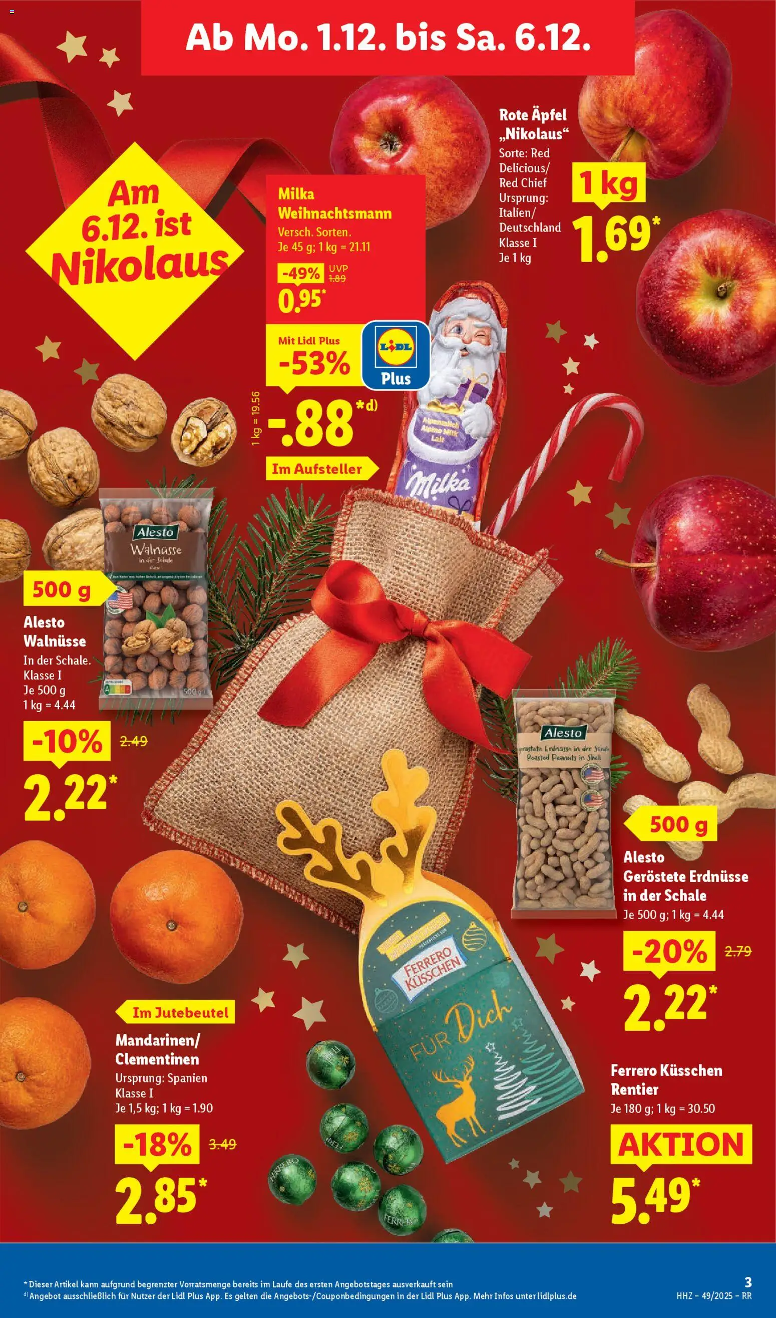 Lidl Prospekt Bestwig – gültig ab 01.12.2025 | Seite: 5 | Produkte: Erdnüsse, Walnüsse, Milka, Schal