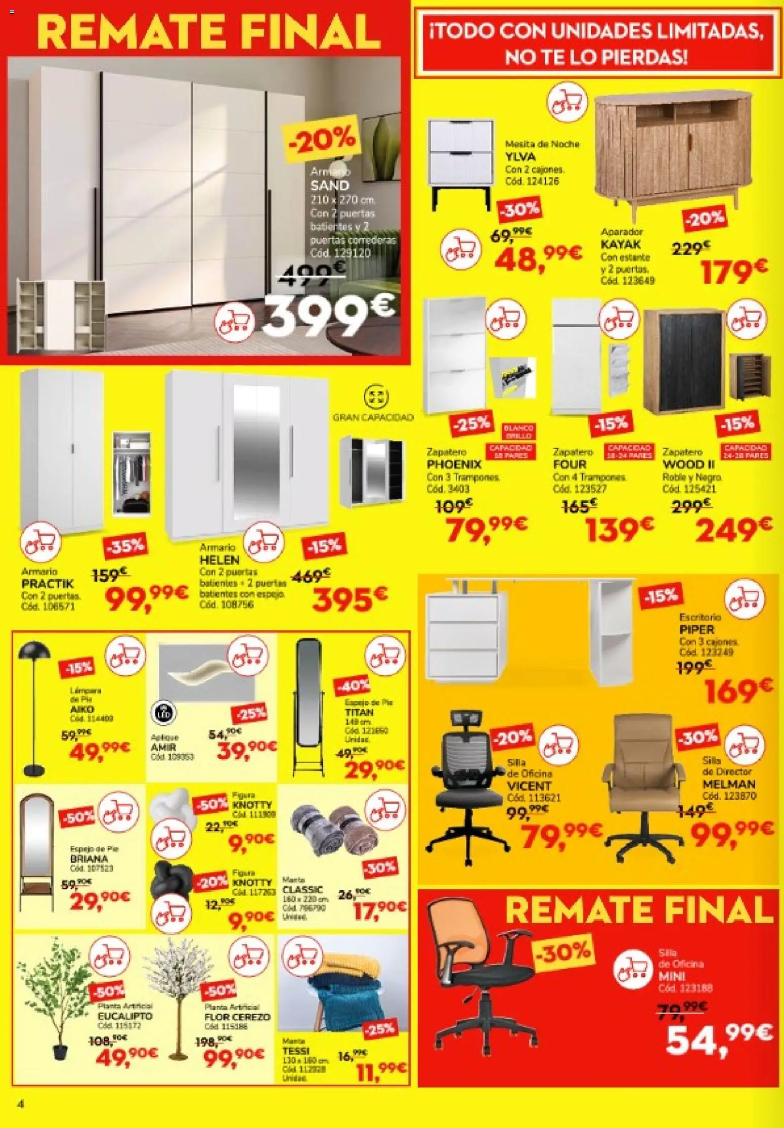 Conforama folleto │ válido desde el 15.01.2026 | Página: 4 | Productos: Estante, Silla, Espejo, Lámpara