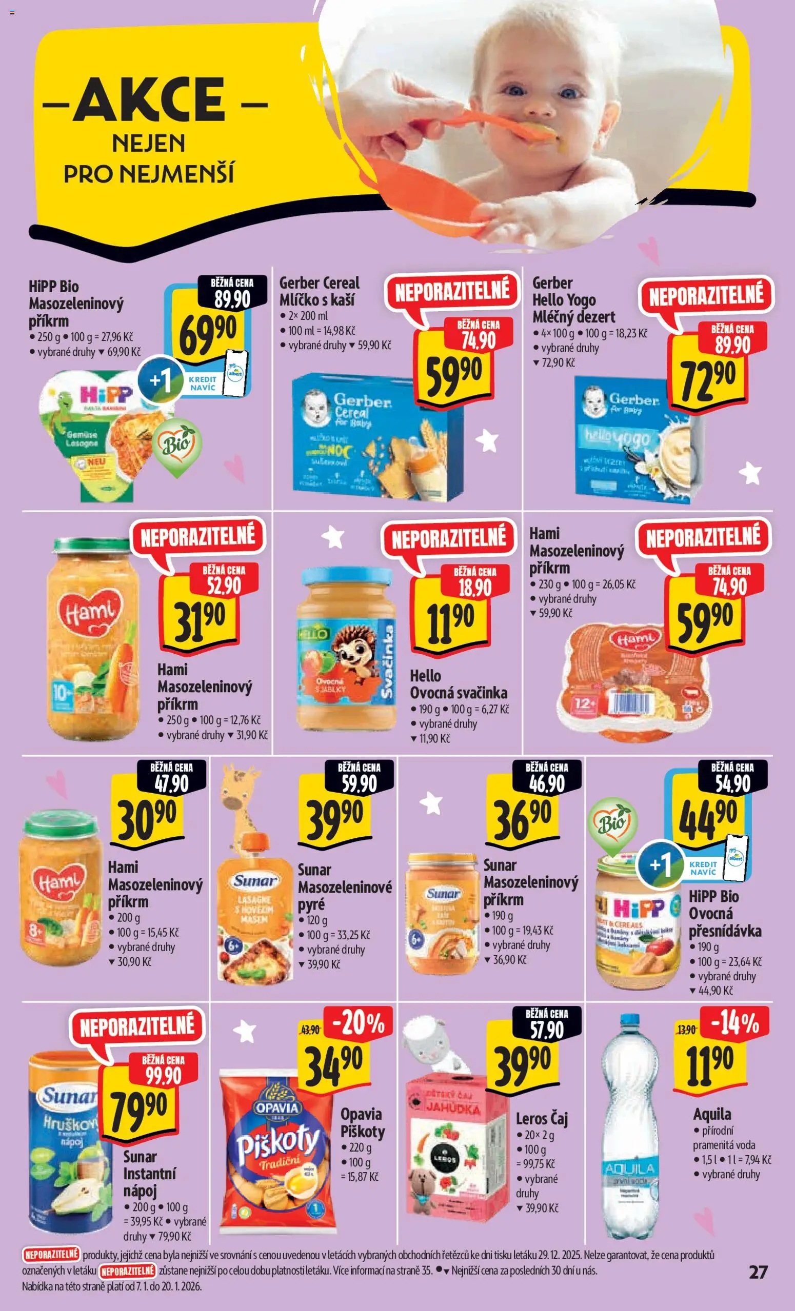 Albert leták - Hypermarket od 07.01.2026 | Strana: 35 | Produkty: Voda, Sunar, Aquila, Hami