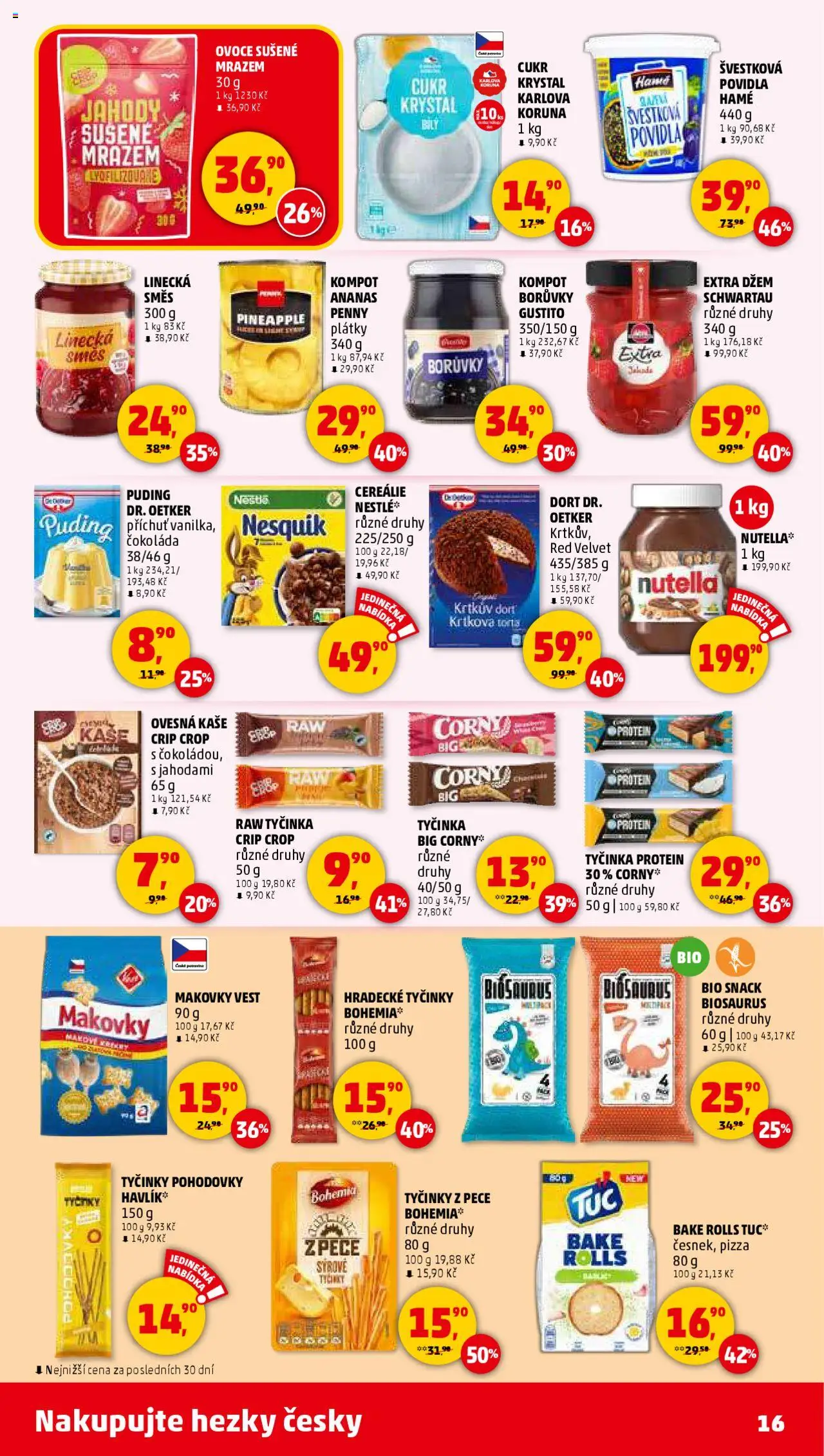 Penny Market leták - Čtvrtečník od 11.09.2025 | Strana: 16 | Produkty: Džem, Pizza, Ovesná kaše, Dort